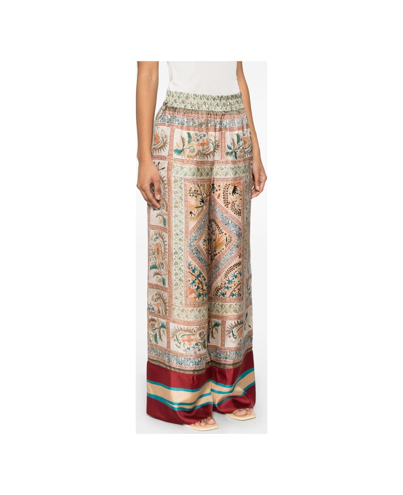 Pierre-Louis Mascia Printed Silk Trouser - Beige