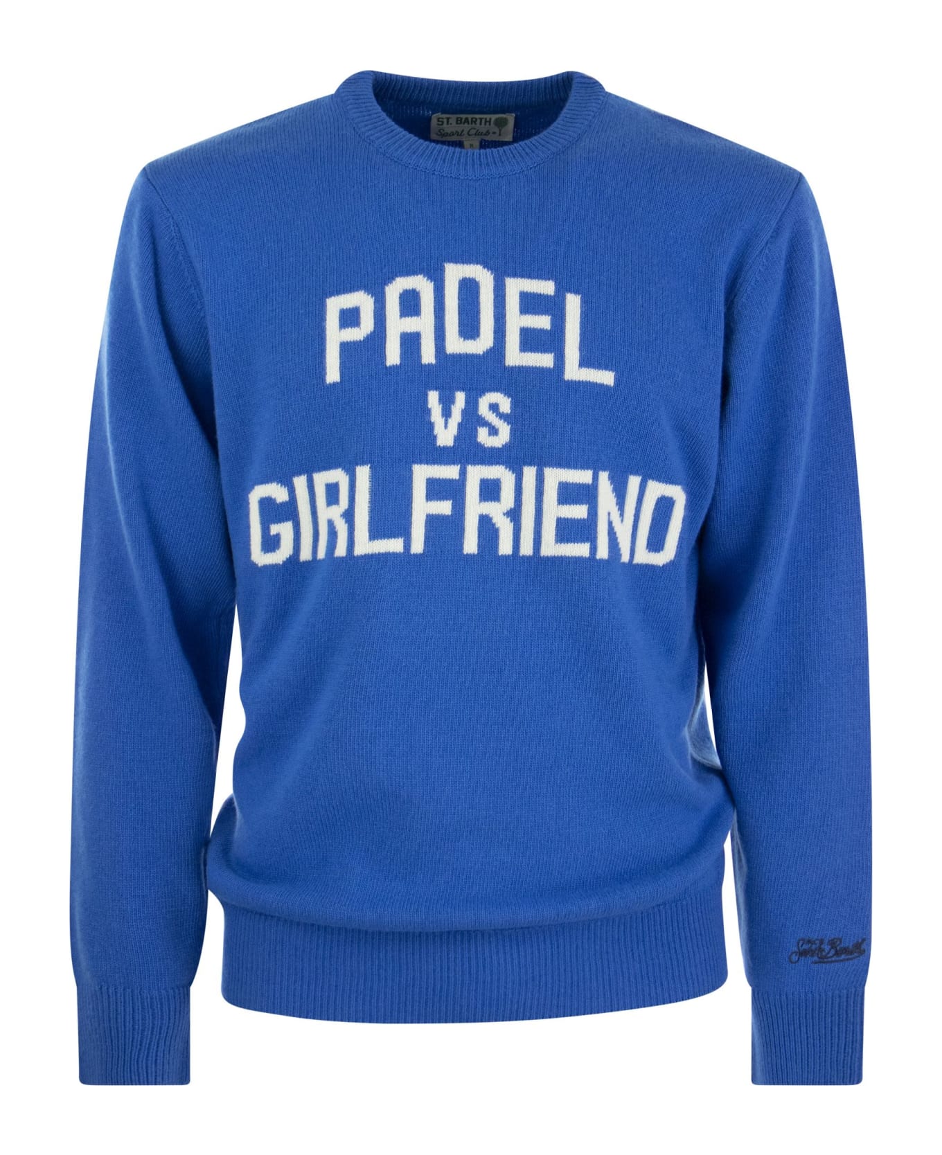 MC2 Saint Barth Padel Vs Girlfriend Wool And Cashmere Blend Jumper - Bluette