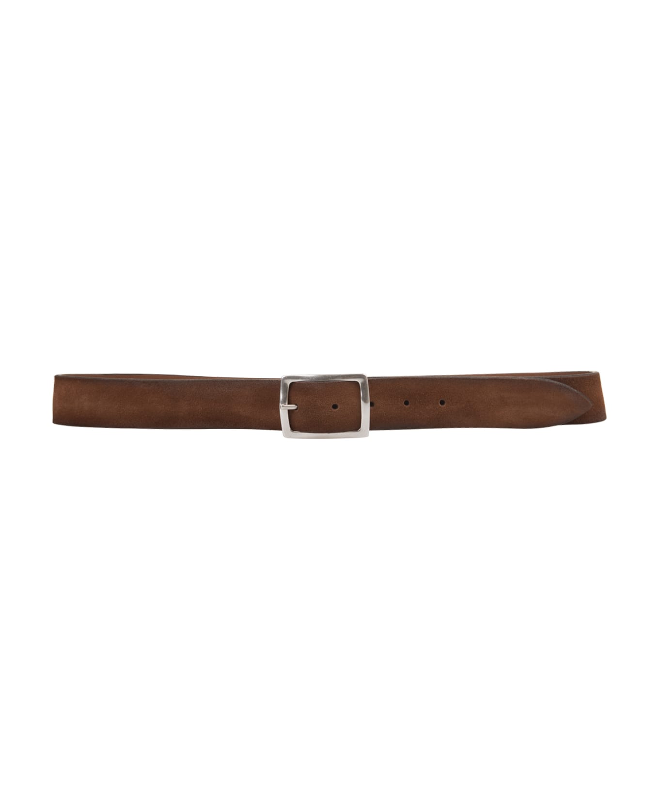 Orciani Light Brown Hunting Double Belt In Suede And Leather - Brown