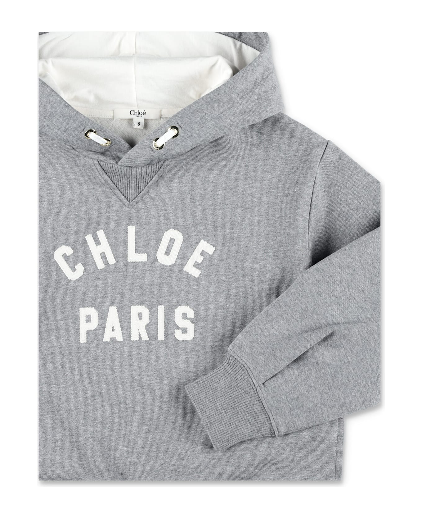 Chloé Kids Brushed Fleece Logo Hoodie - GREY