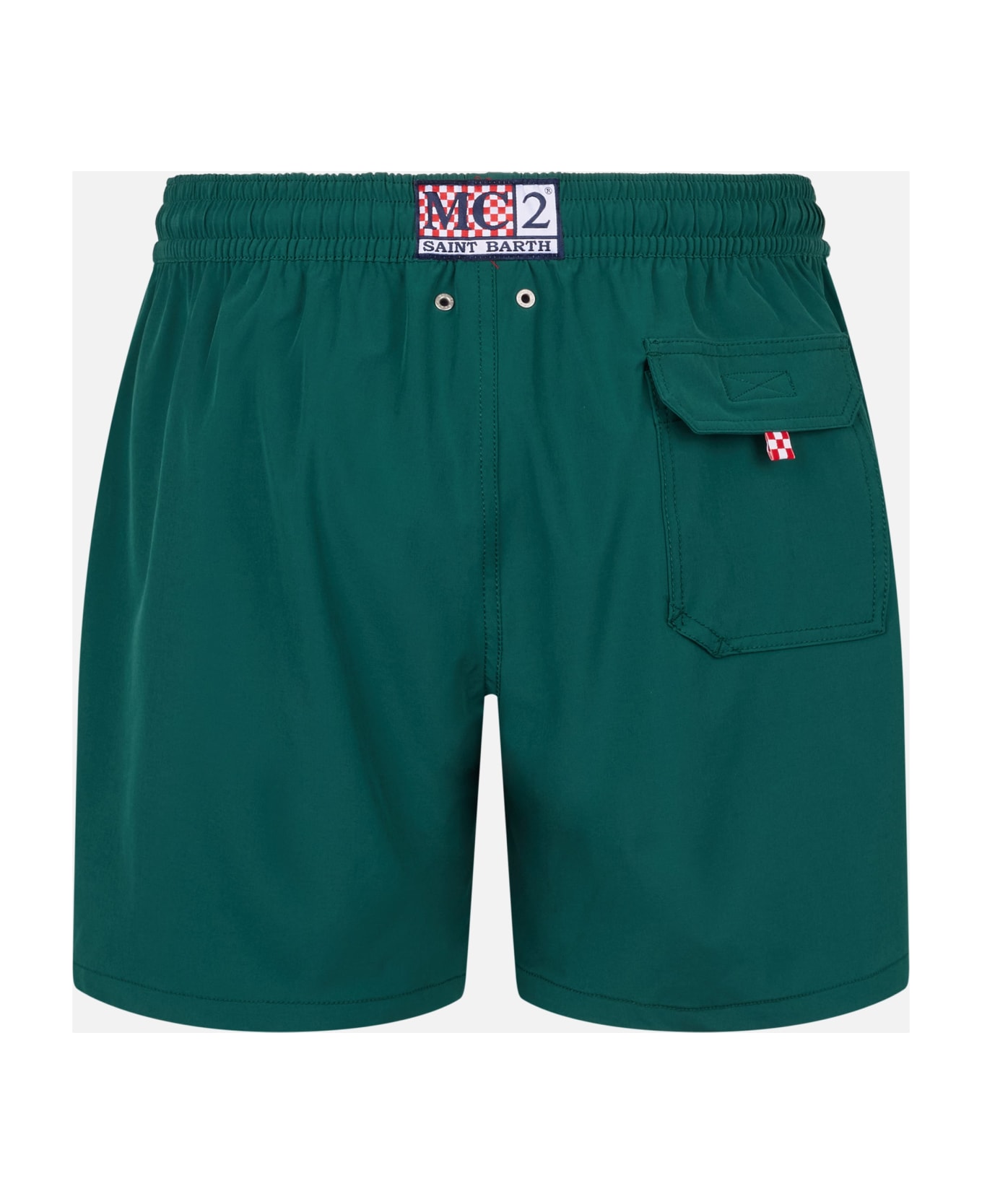 MC2 Saint Barth Classic Stretch Comfort Swim Shorts With Forte Dei Drammi Embroidery | Insulti Luminosi Special Edition - GREEN