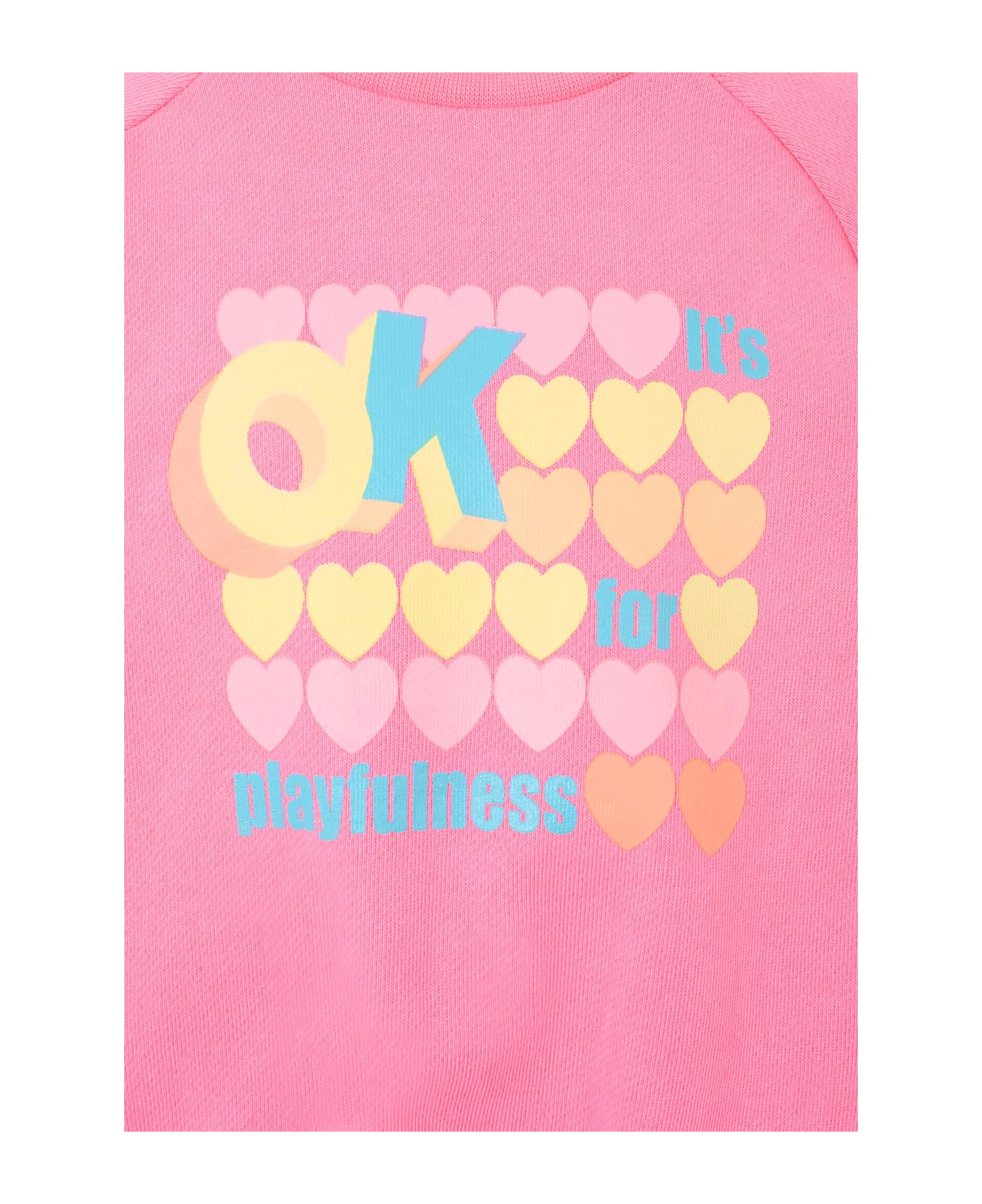 Billieblush Pink Sweatshirt For Girl With Hearts - Pink