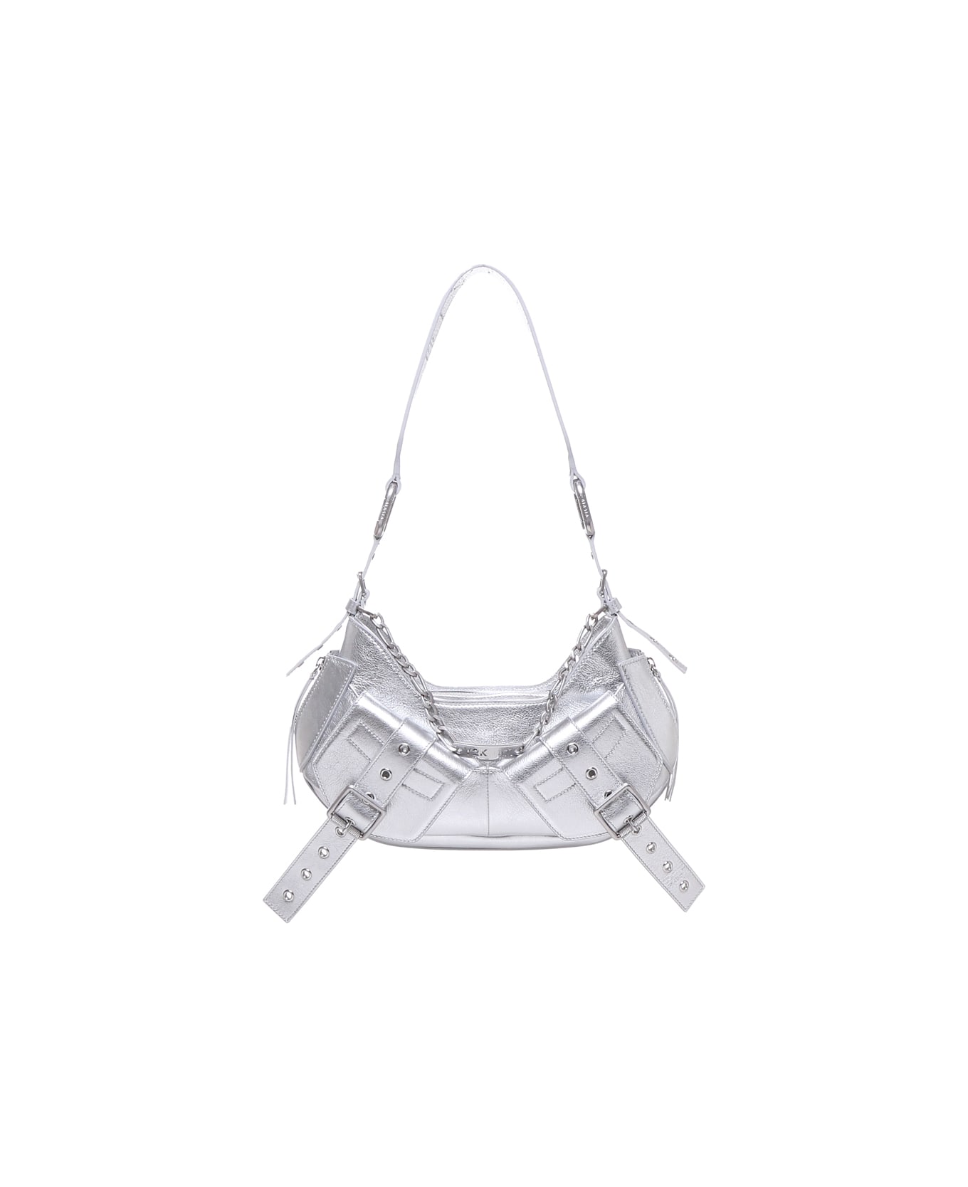 Biasia Shoulder Bag Y2k001 In Cowskin - Silver