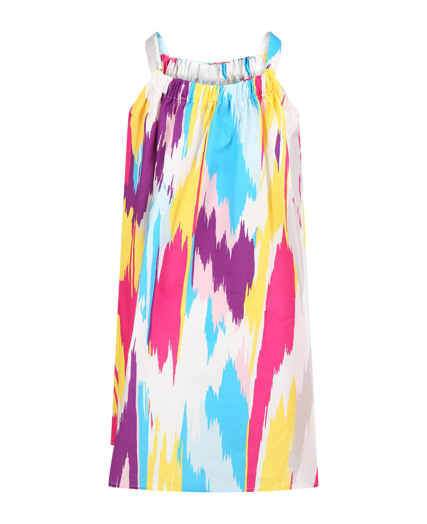 Missoni Kids Multicolor Dress For Girl With Logo - Multicolor ワンピース＆ドレス