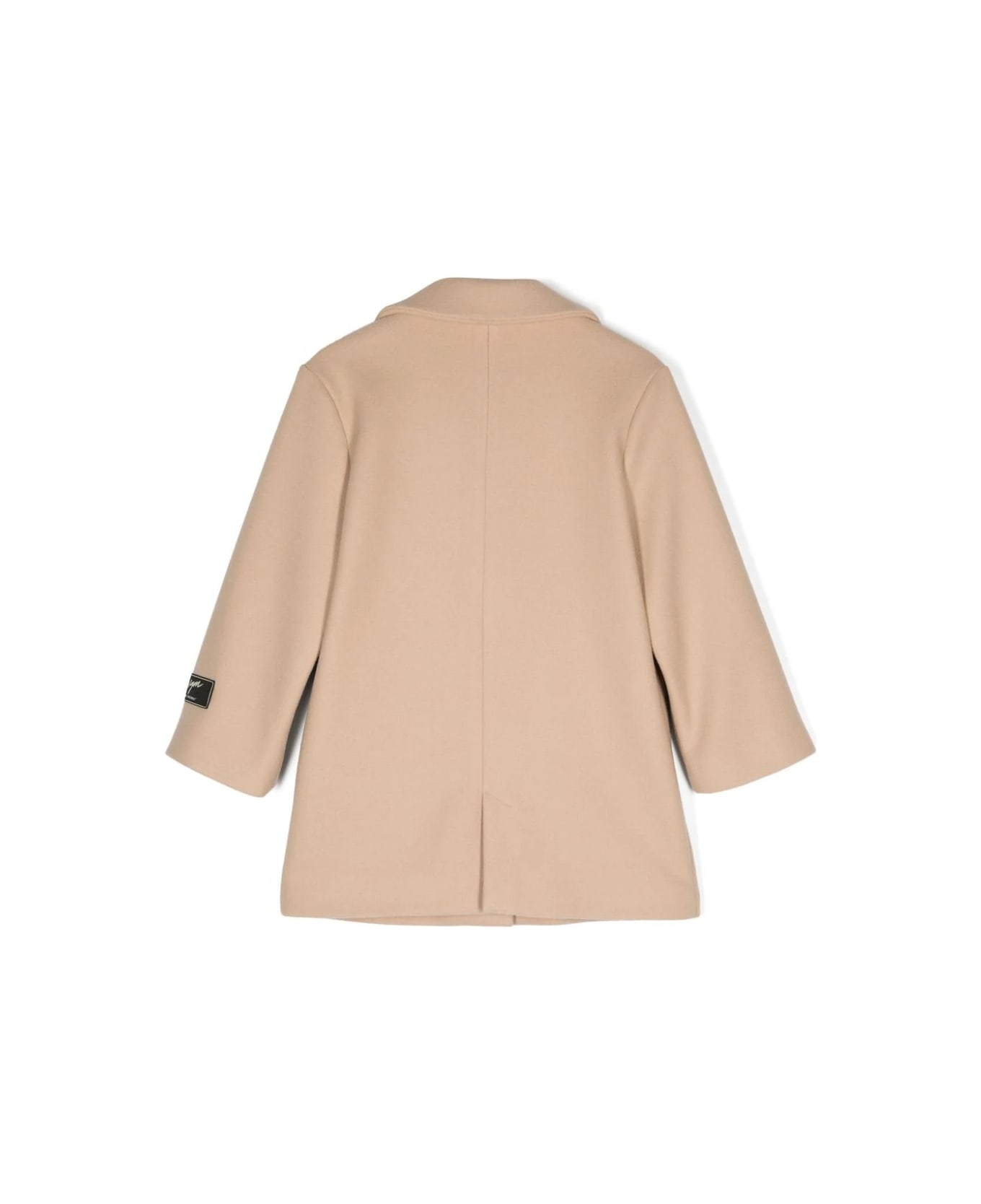 MSGM Coat With Logo - Beige