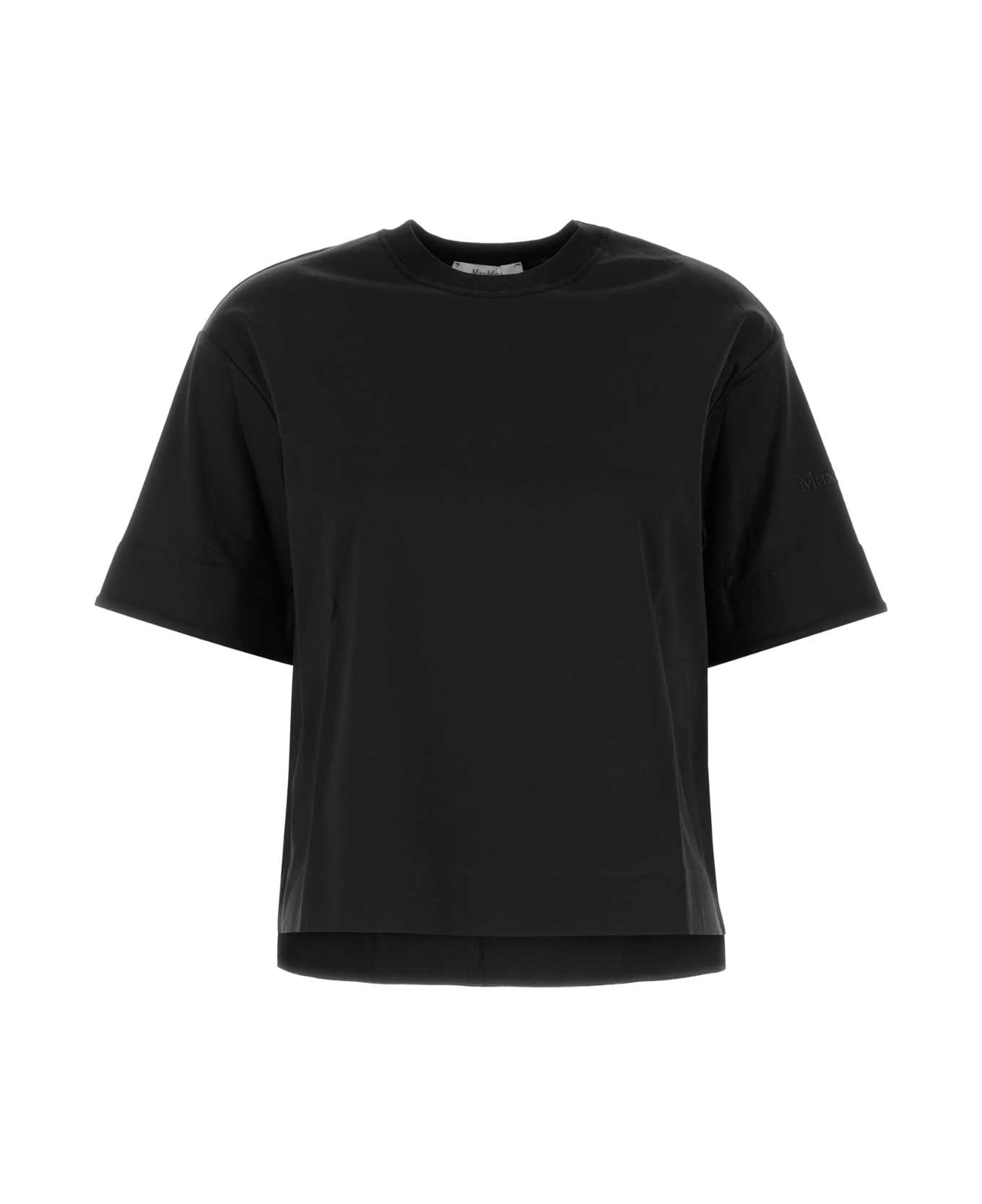 Max Mara Black Cotton Maser T-shirt - NERO