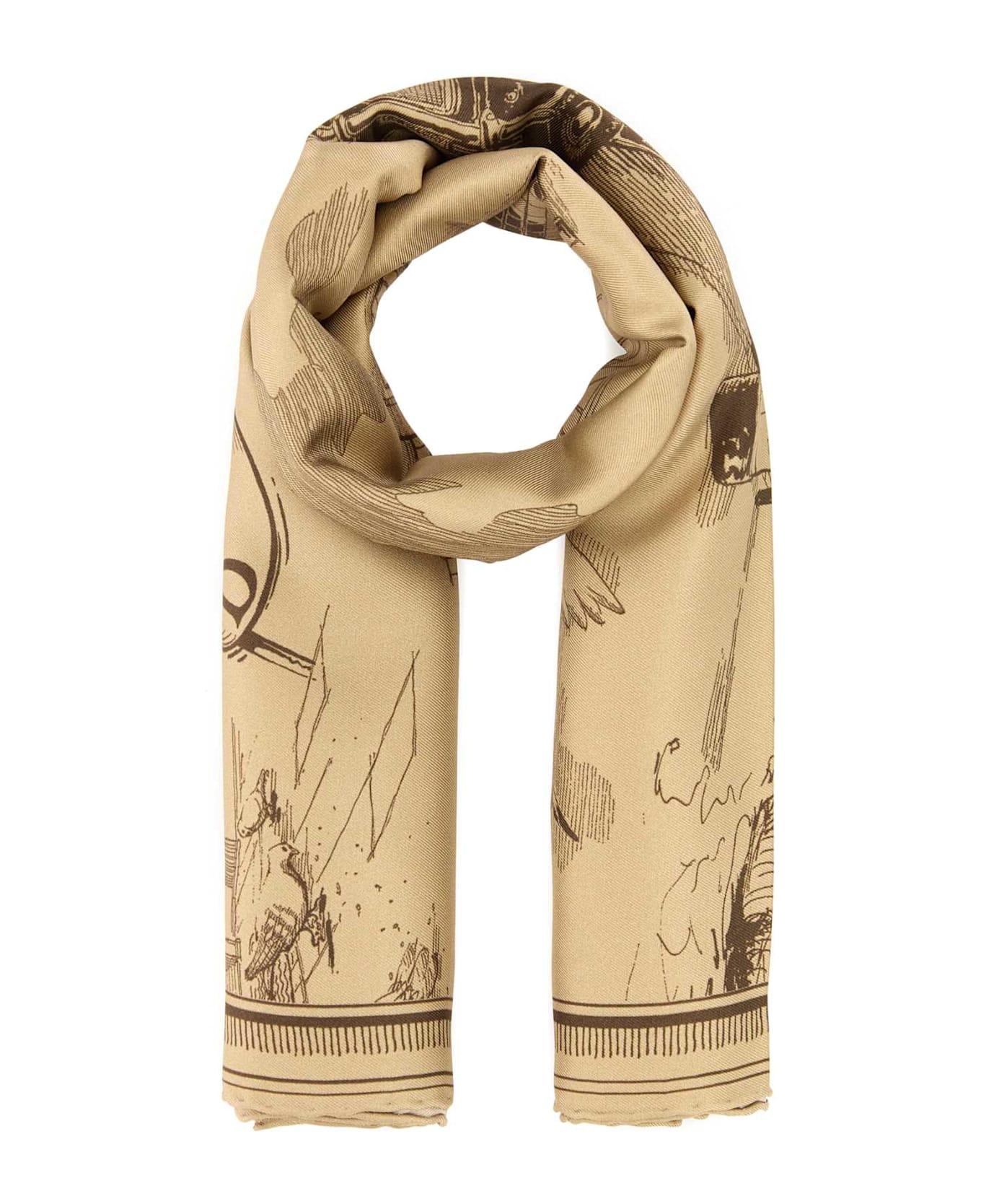 Burberry Printed Silk Foulard - SANDECRU