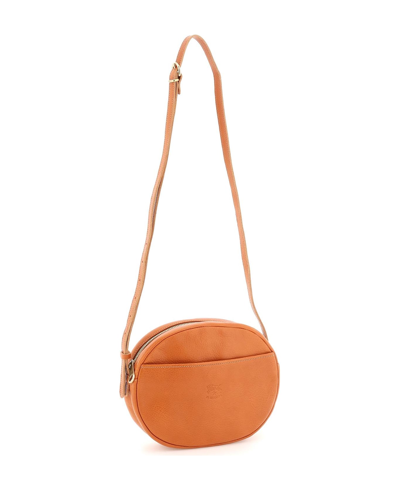Il Bisonte Grained Leather Crossbody Bag - CARAMEL (Brown)