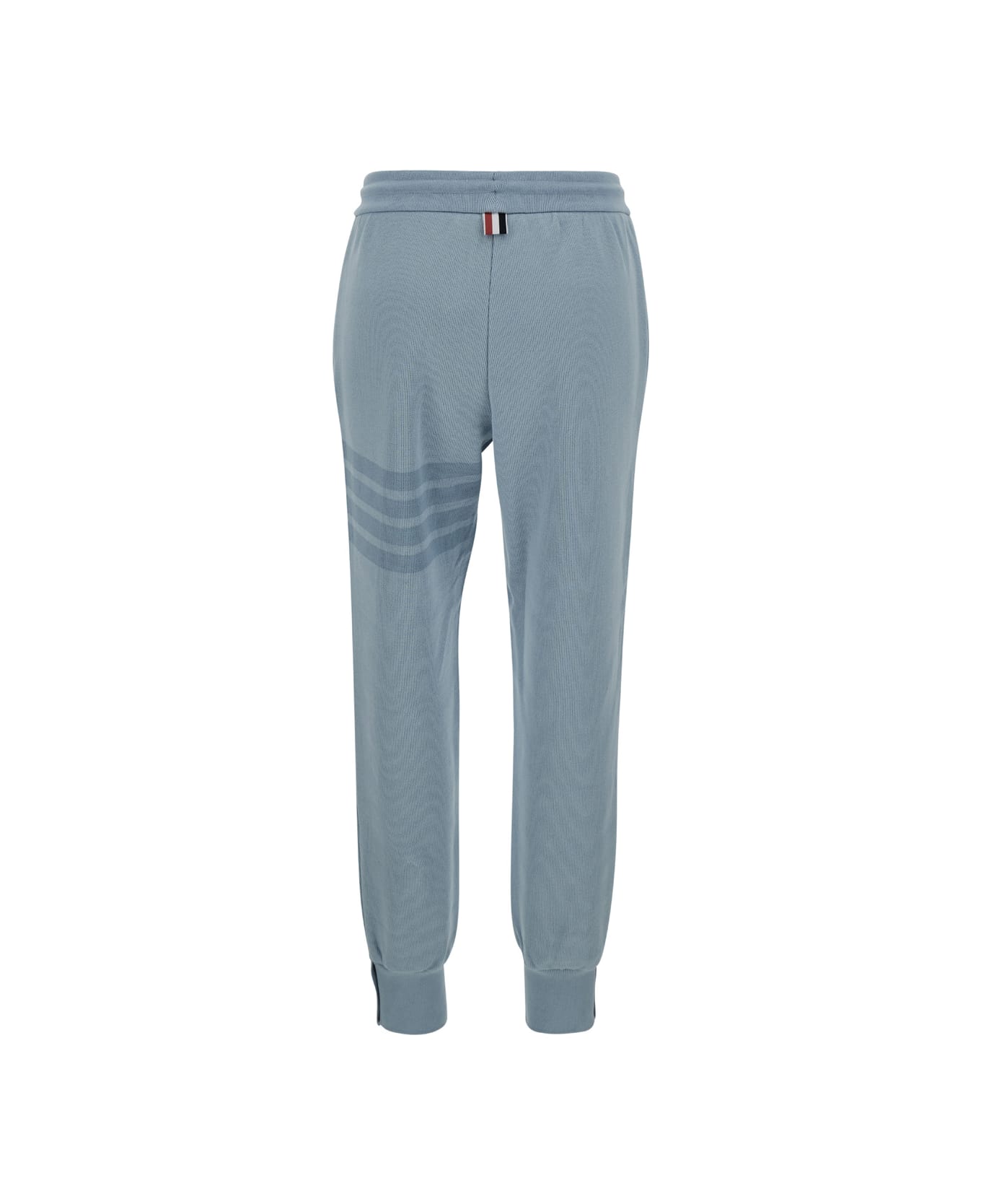 Thom Browne Sweatpants In Double Face Knit W/ Tonal Eng 4 Bar - Light blue