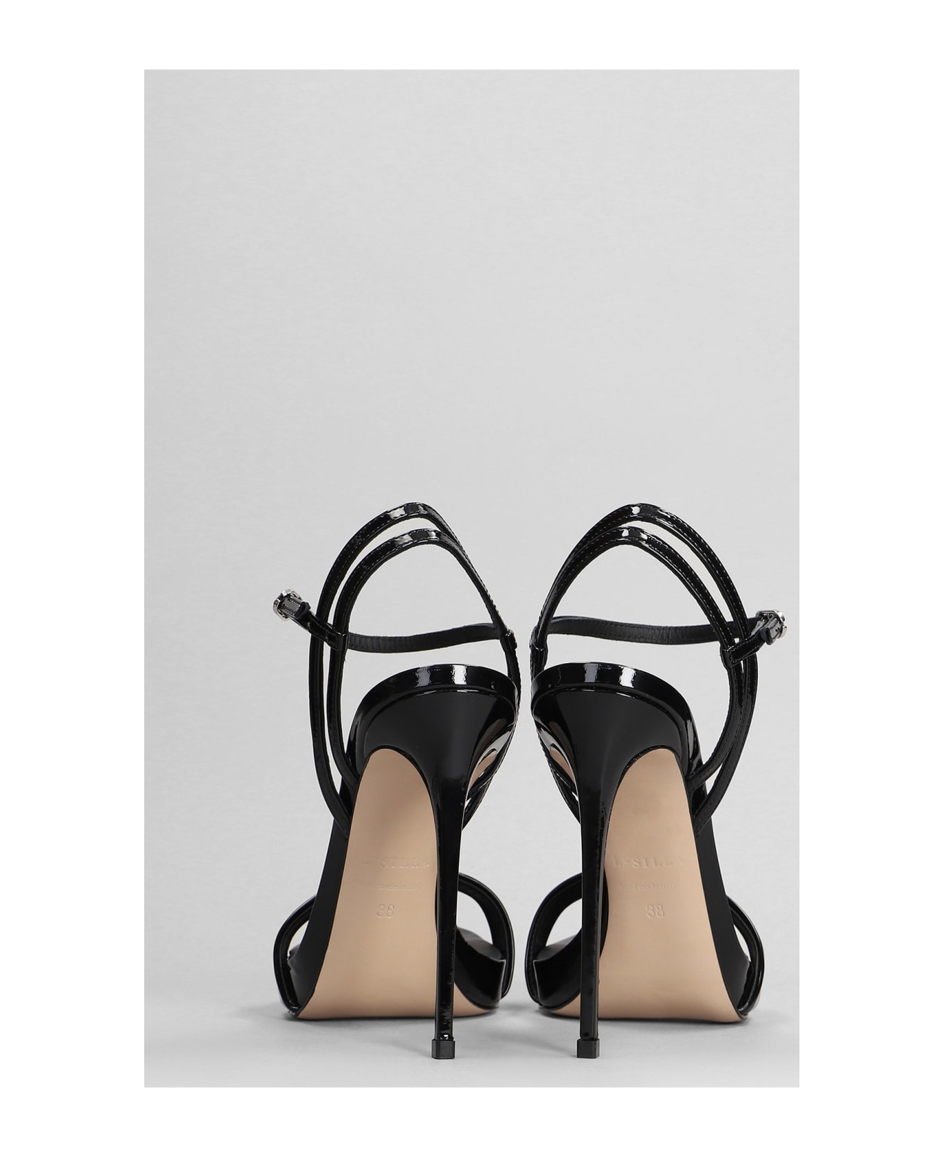 Le Silla Gwen Sandals In Black Patent Leather - black サンダル