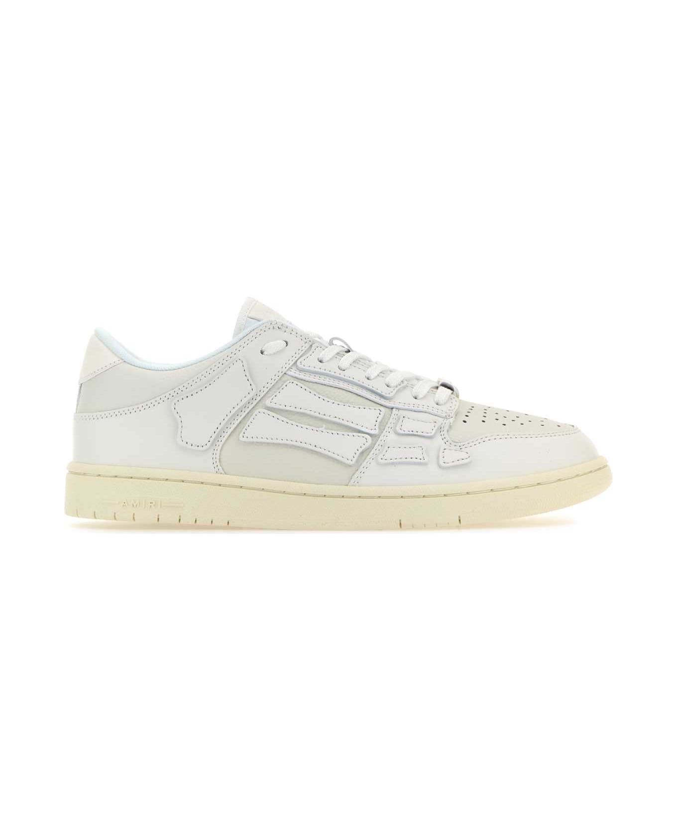 AMIRI White Leather Skel Sneakers - WHITEWHITE