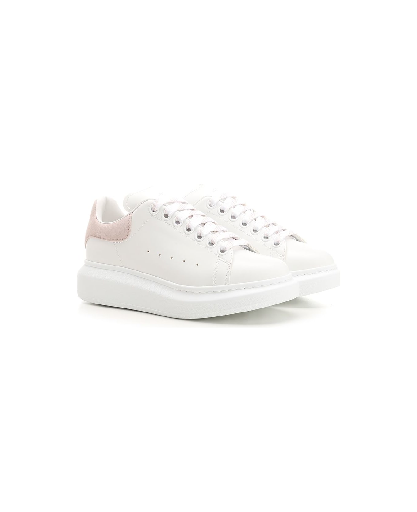 Alexander McQueen Oversized Sneakers With Black Heel - White