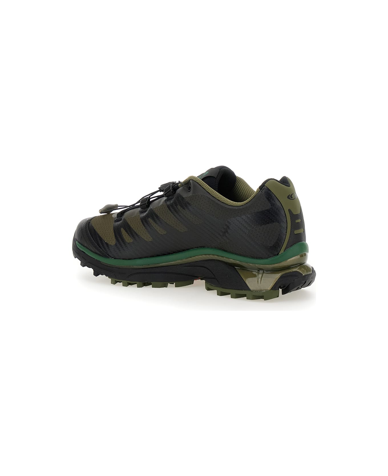 Salomon 'xt-4 Og' Green Sneakers With Drawstring In Mesh And Tech Fabric - Black