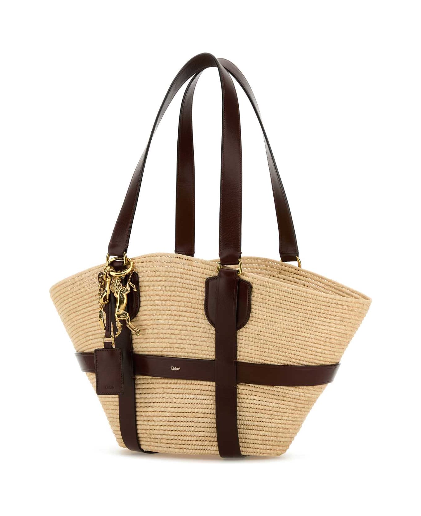 Chloé Raffia Kerala 25 Shopping Bag - DARKEBONY