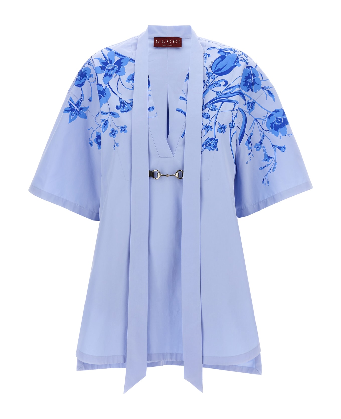 Gucci 'fiori E Insetti Gucci' Dress - Baby Blue/mix