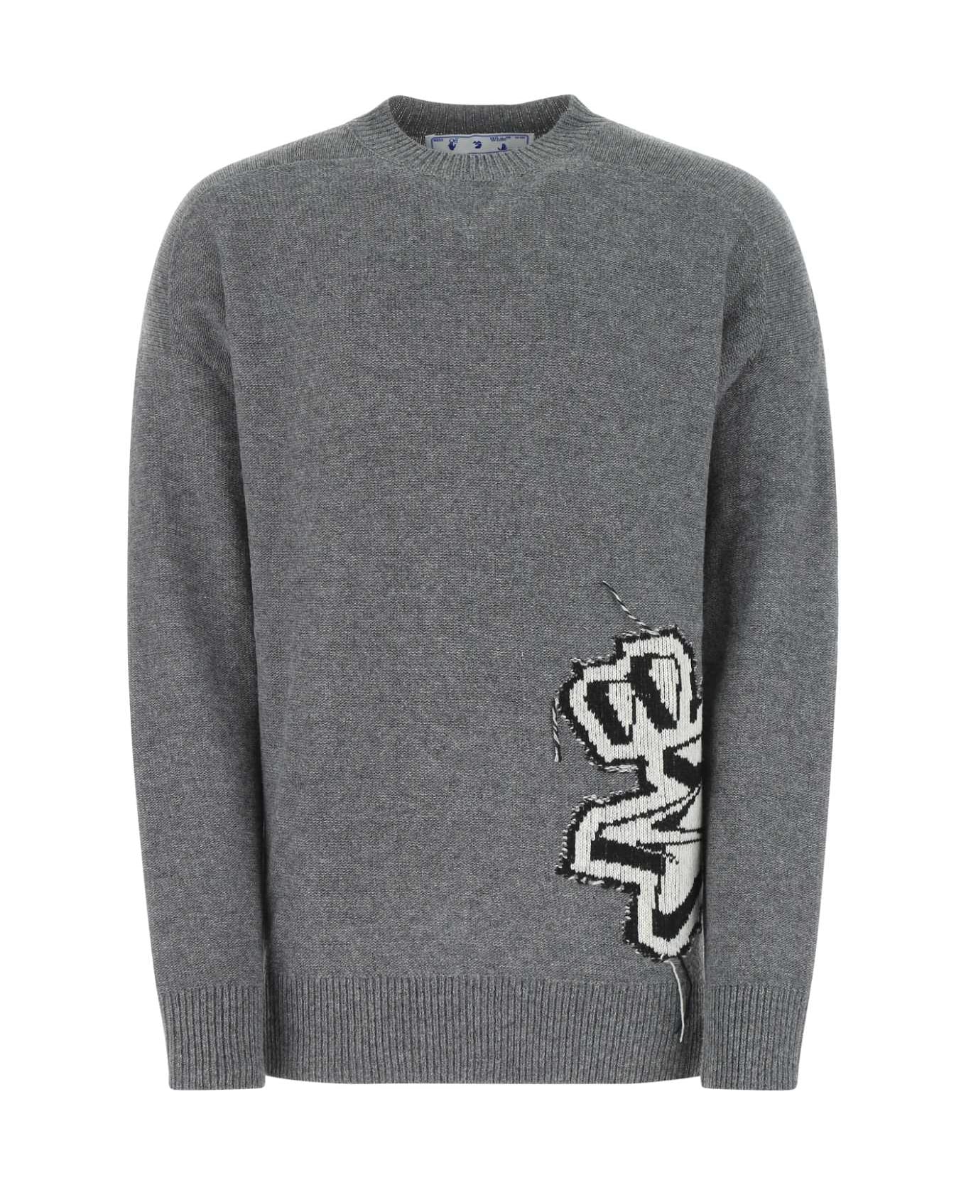 Off-White Grey Wool Oversize Sweater - 0610