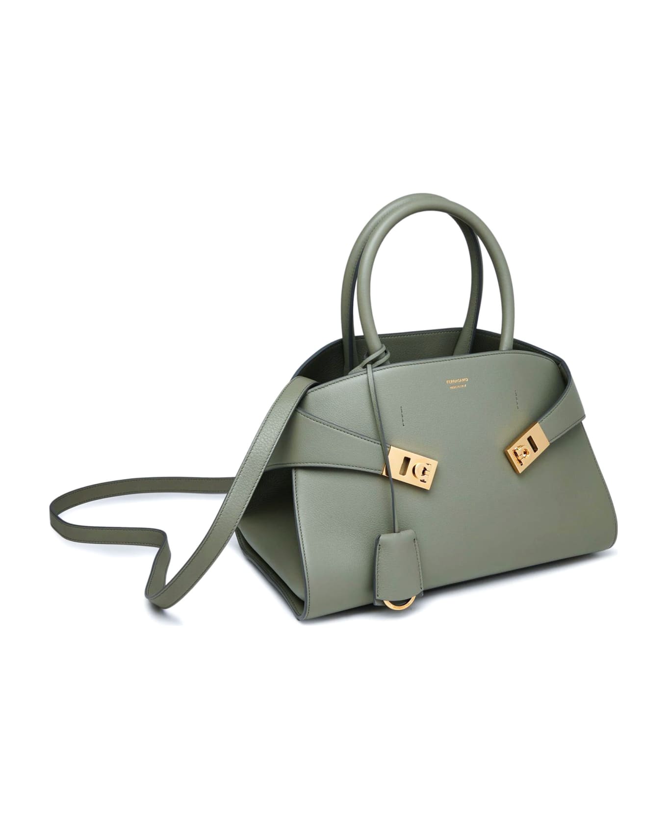 Ferragamo Ash Grey Small Hug Leather Tote Bag - Grey