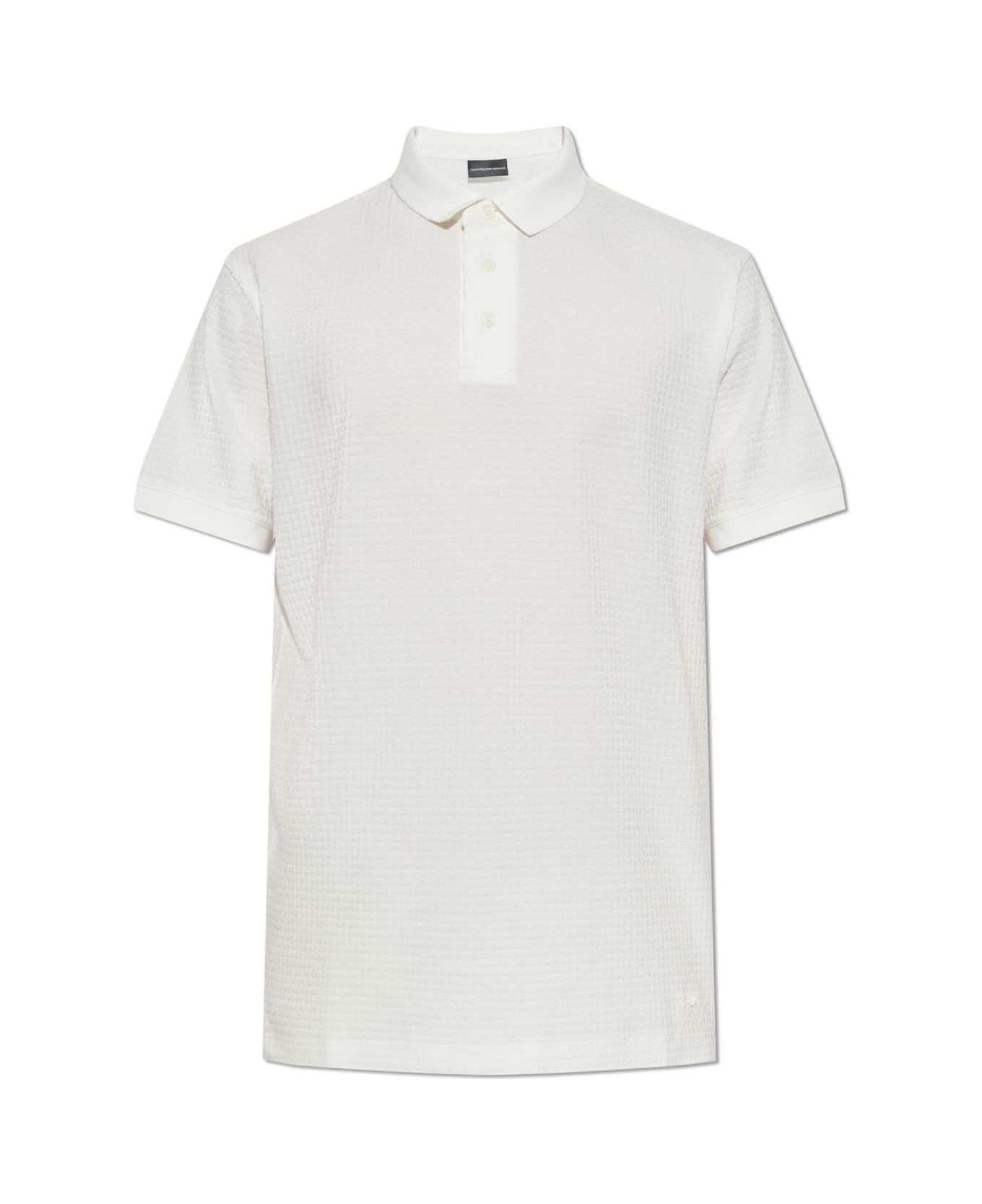 Emporio Armani Patterned Polo - White