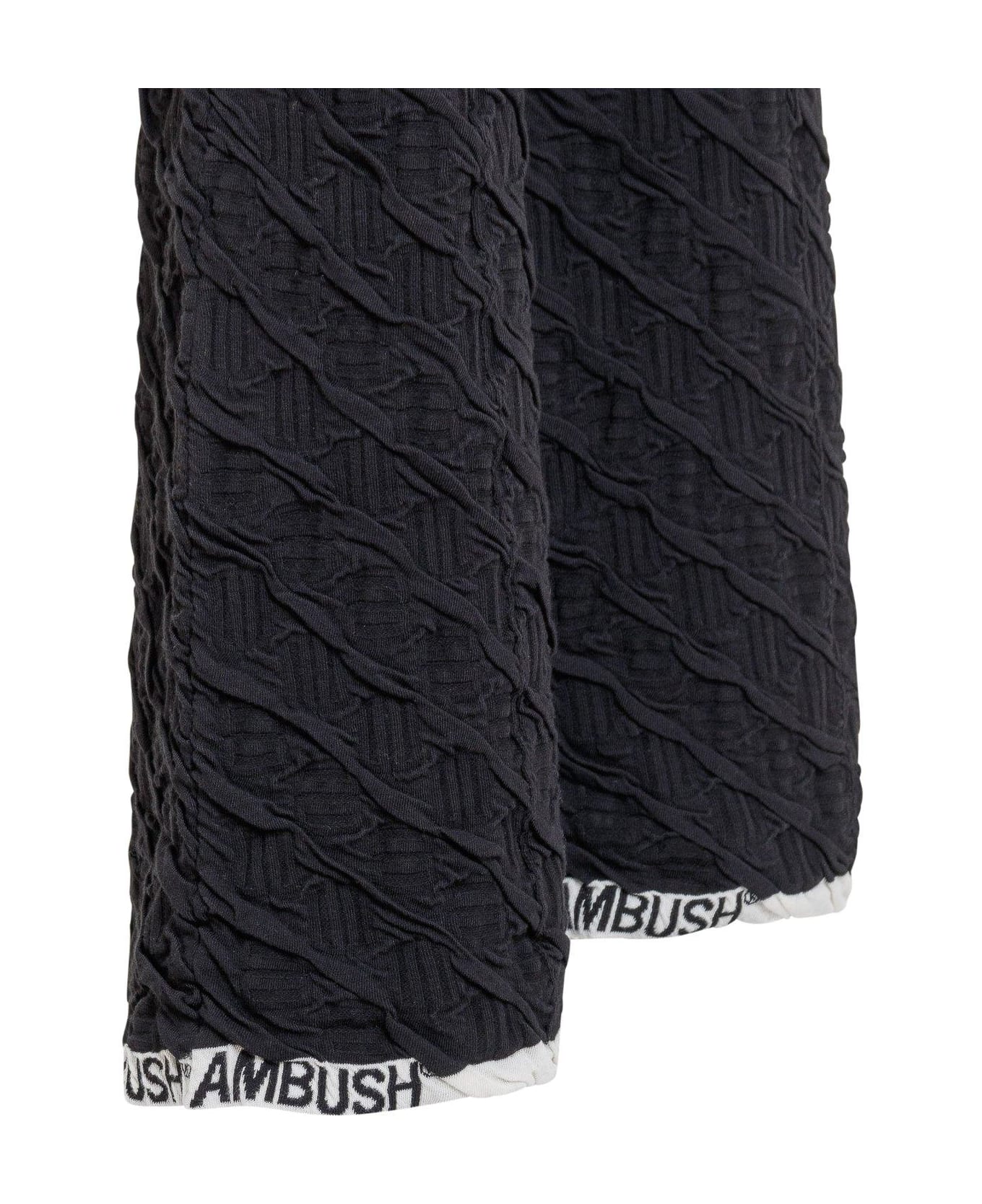 AMBUSH High-waisted Monogram Flared Trousers - Black