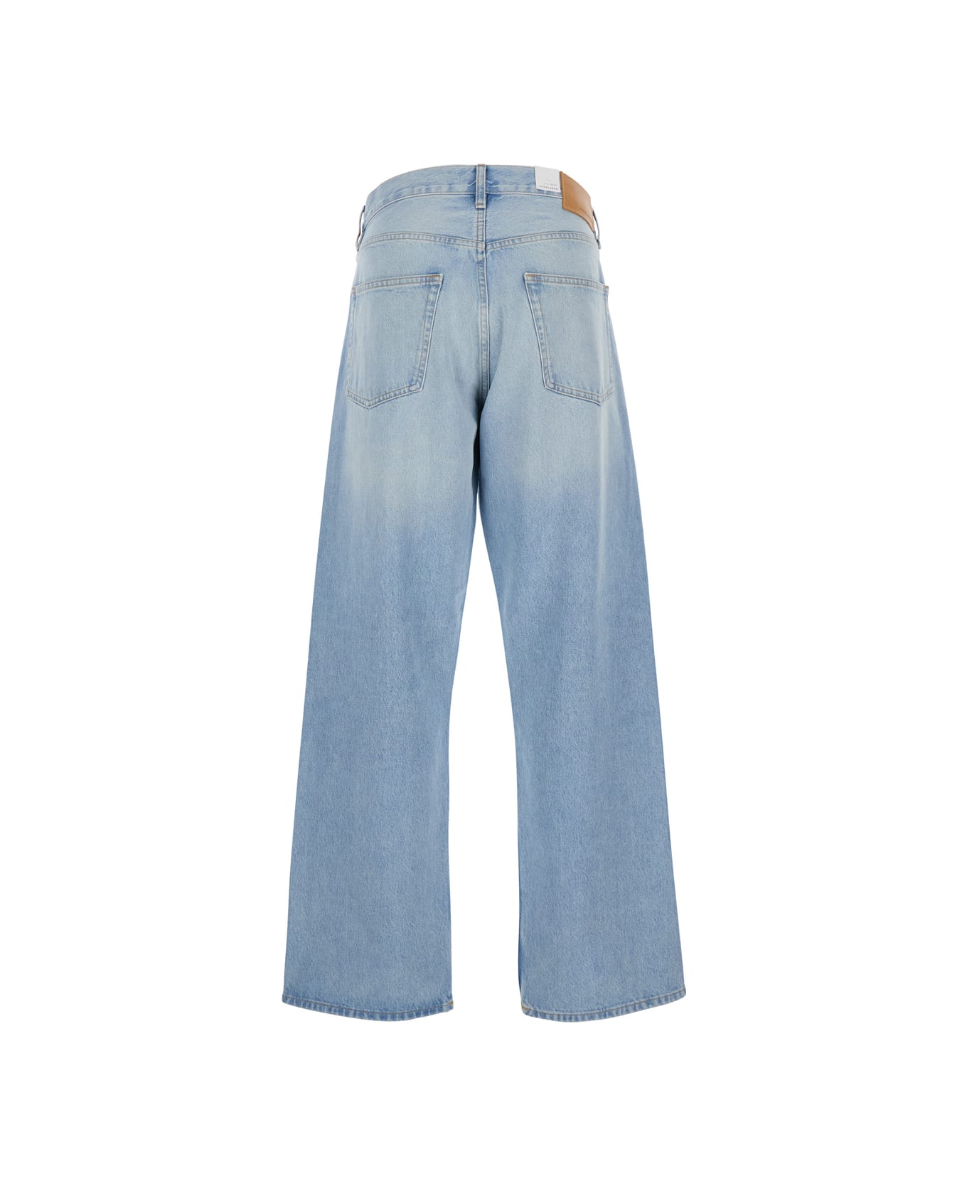 Sunflower Light-blue Five Pocket Jeans With Logo Patch On The Back In Denim Man - Light blue