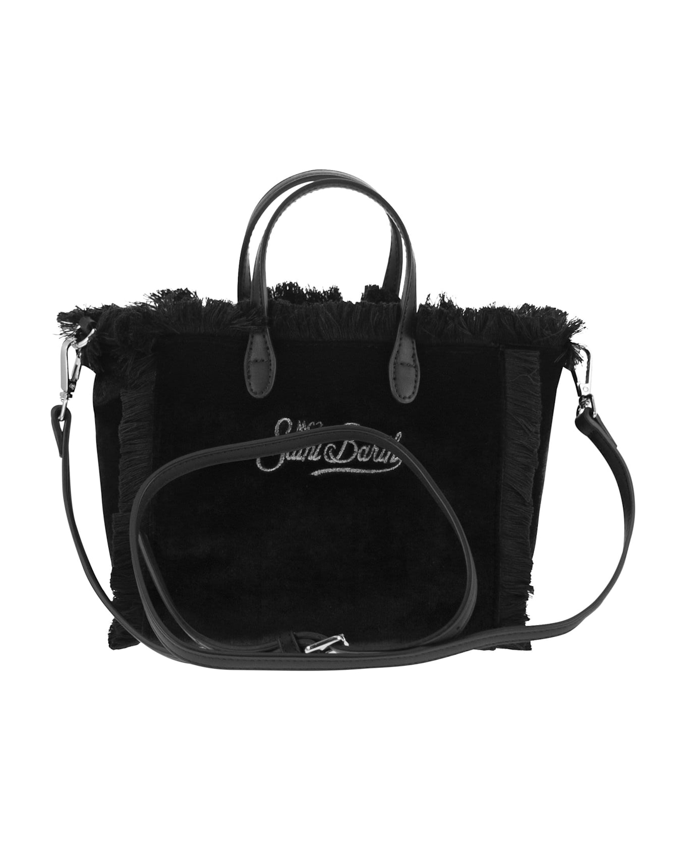 MC2 Saint Barth Mini Vanity Bag With Bangs And Rhinestone Logo - Black