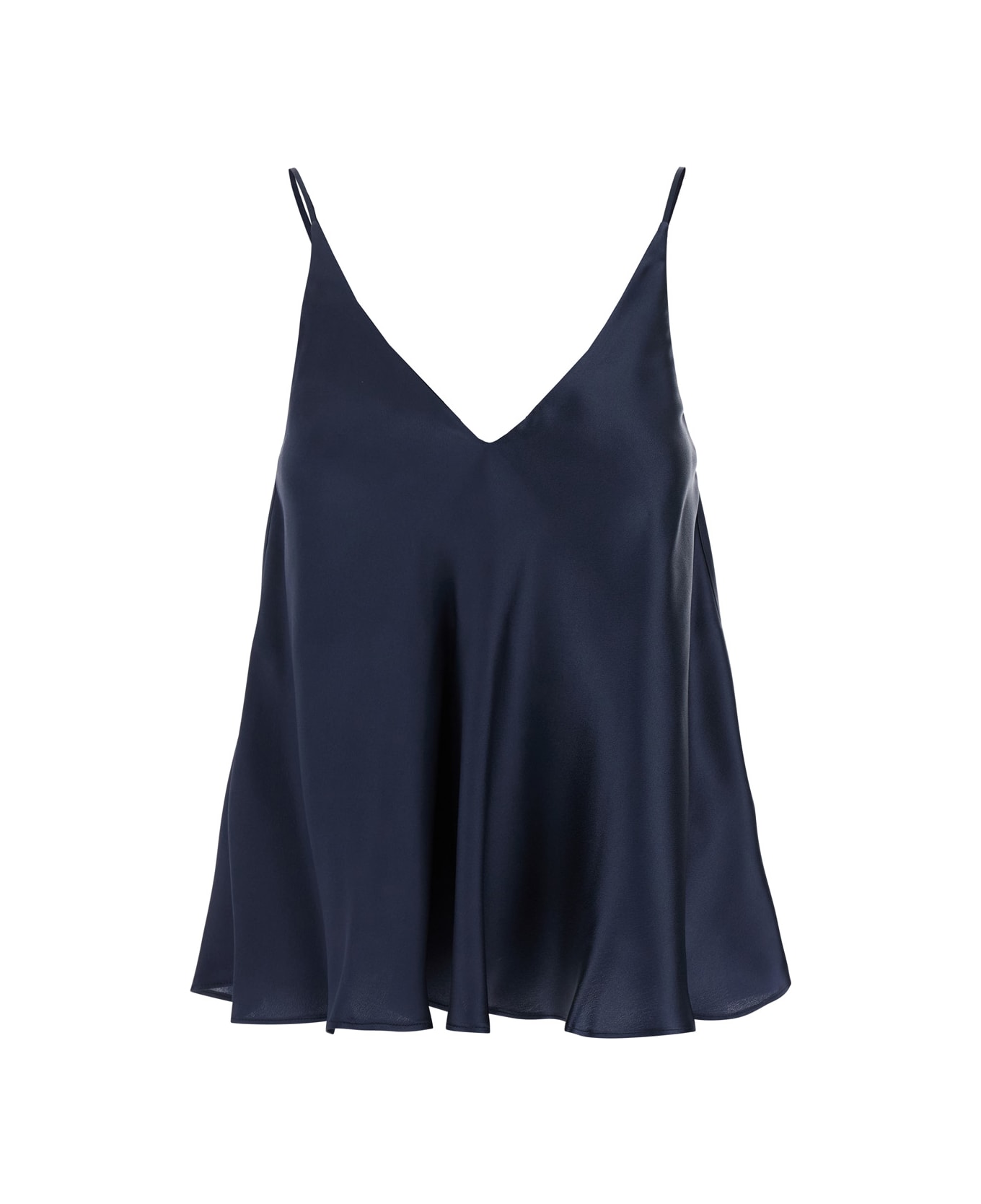 SEMICOUTURE 
etienne
 Blue Top With Thin Straps And V-neck In Silk Woman - Blu
