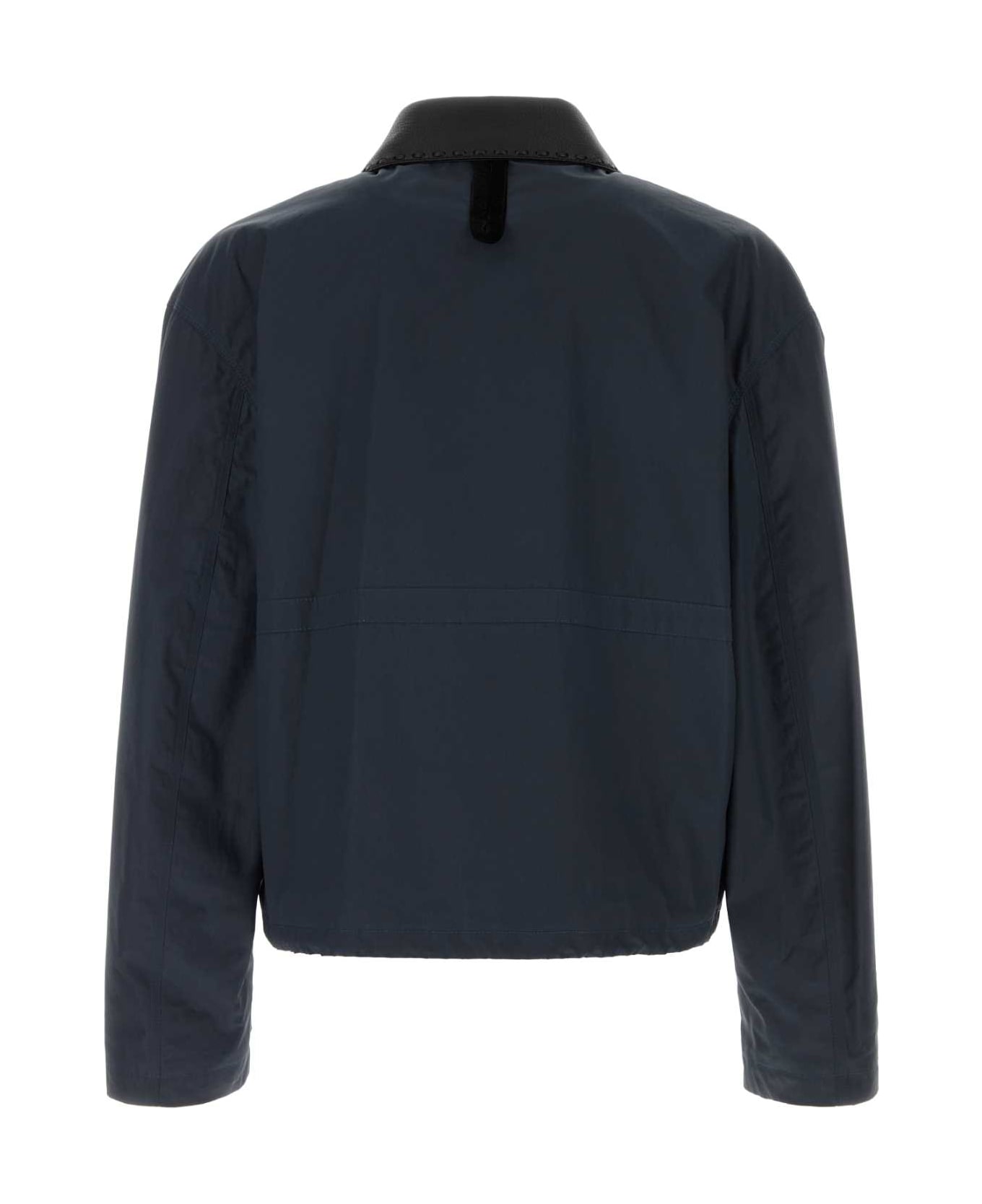 Fendi Navy Blue Cotton Blend Jacket - BLUE