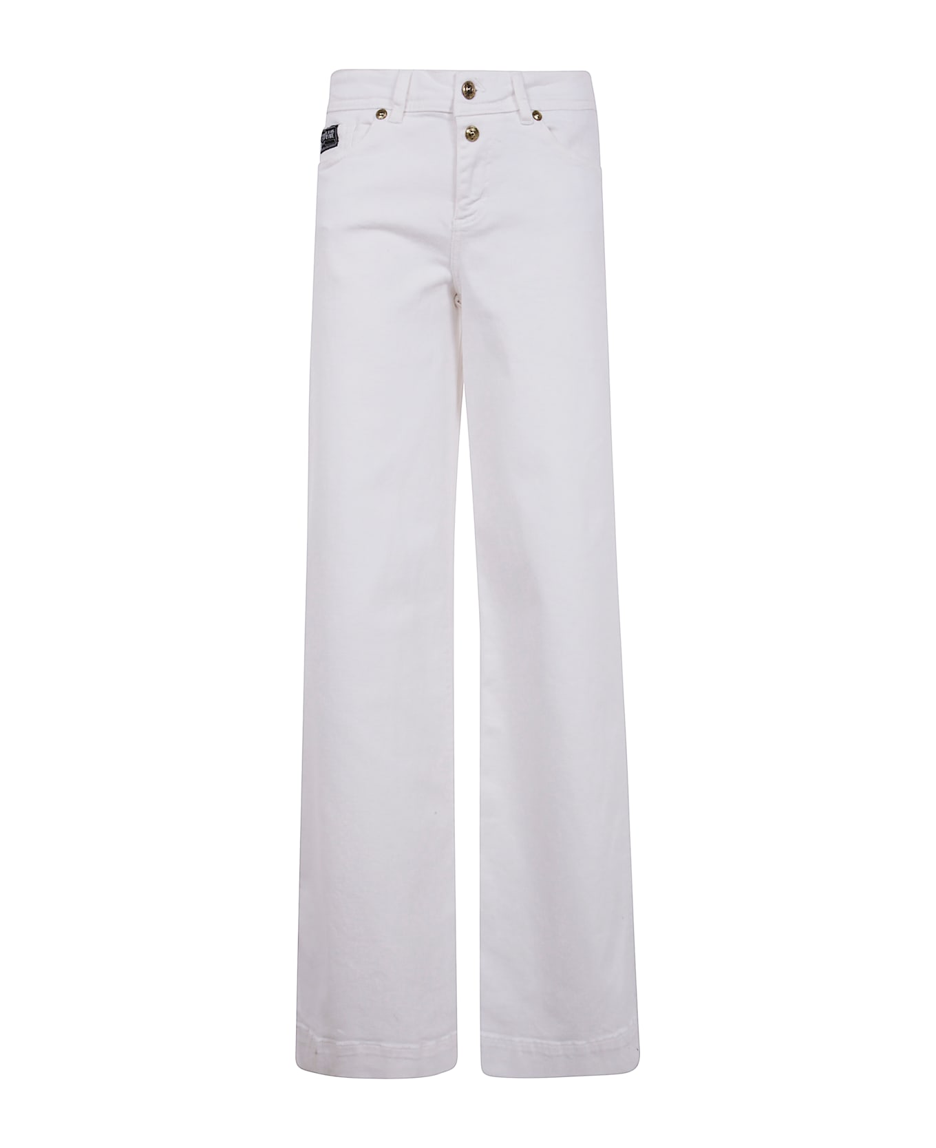Versace Jeans Couture 5 Pockets Bull Stretch Slim Wide Leg - White