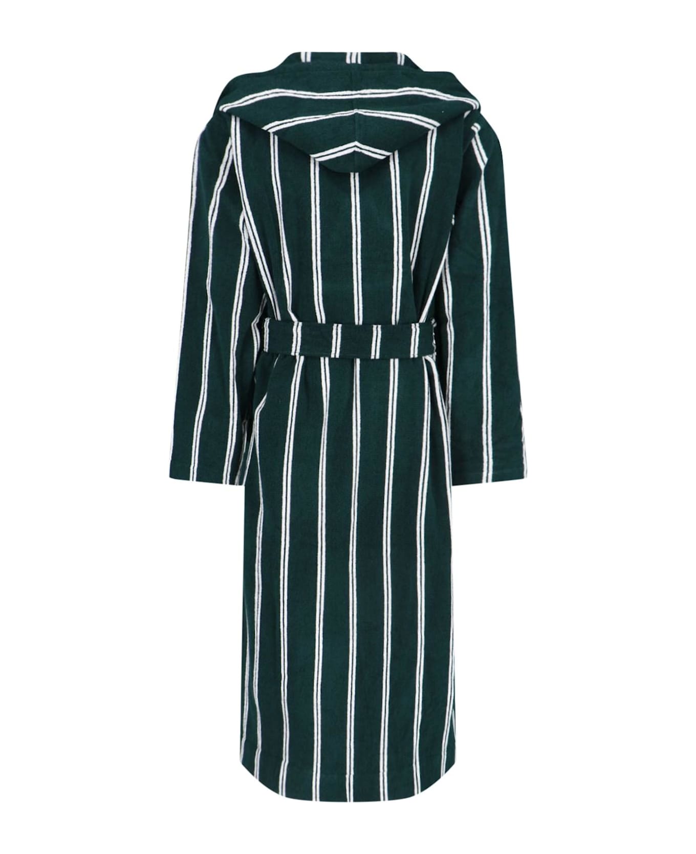 Tekla Classic Bathrobe - Forest Green Stripes