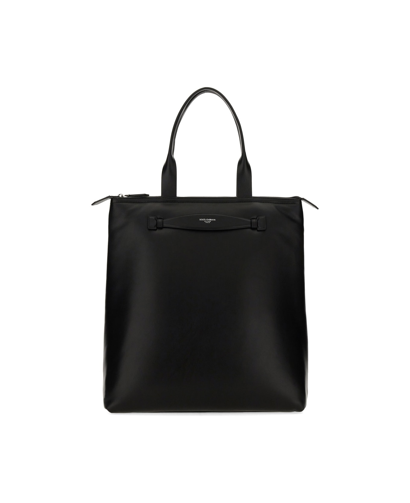Dolce & Gabbana Leather Shopping Bag - NERO