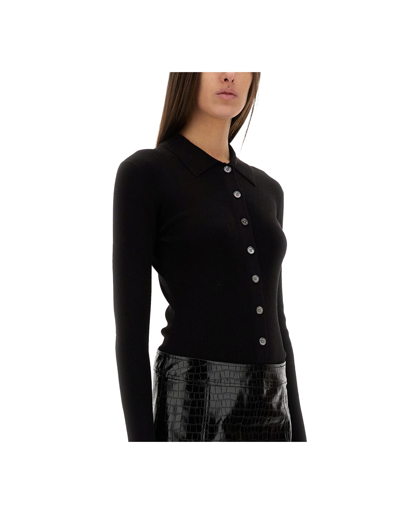 Michael Kors Ribbed Cardigan - Black