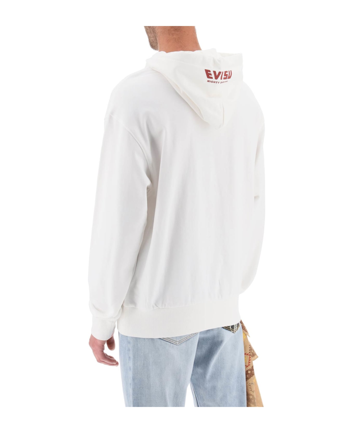 Evisu Hoodie With Embroidery And Print - OFF WHITE (White)