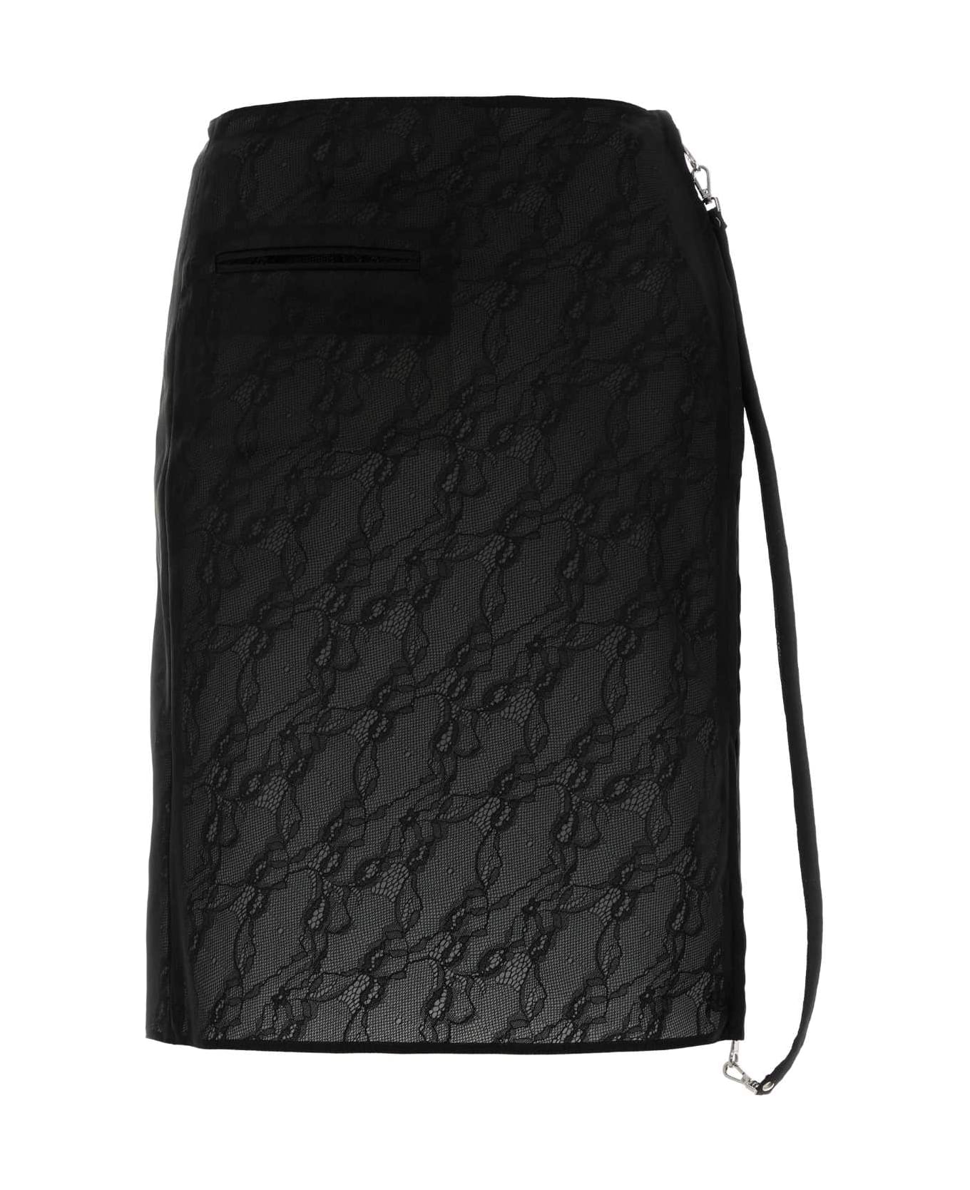 Courrèges Black Stretch Nylon Blend Skirt - Black
