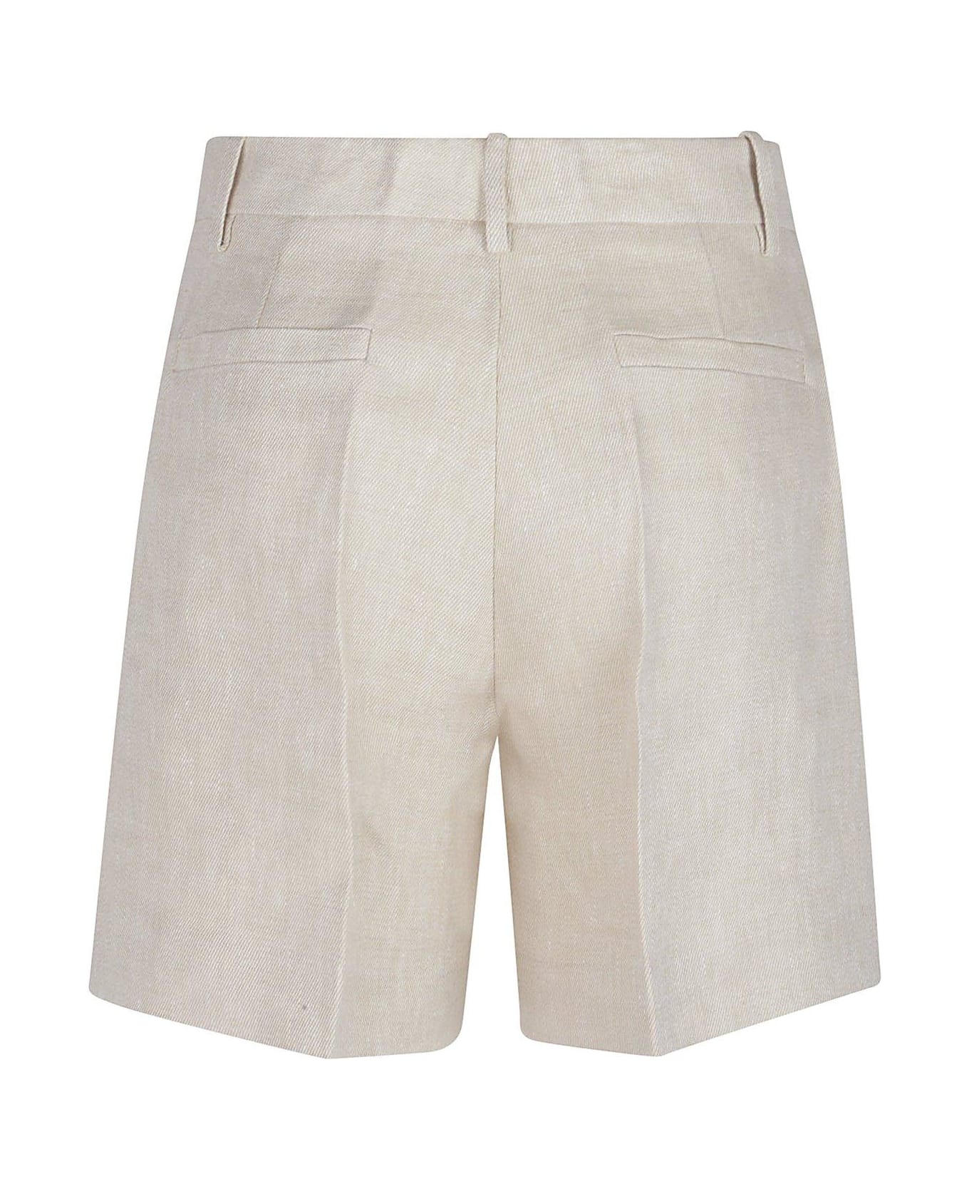 Parosh Pleat Detailed Shorts - Beige