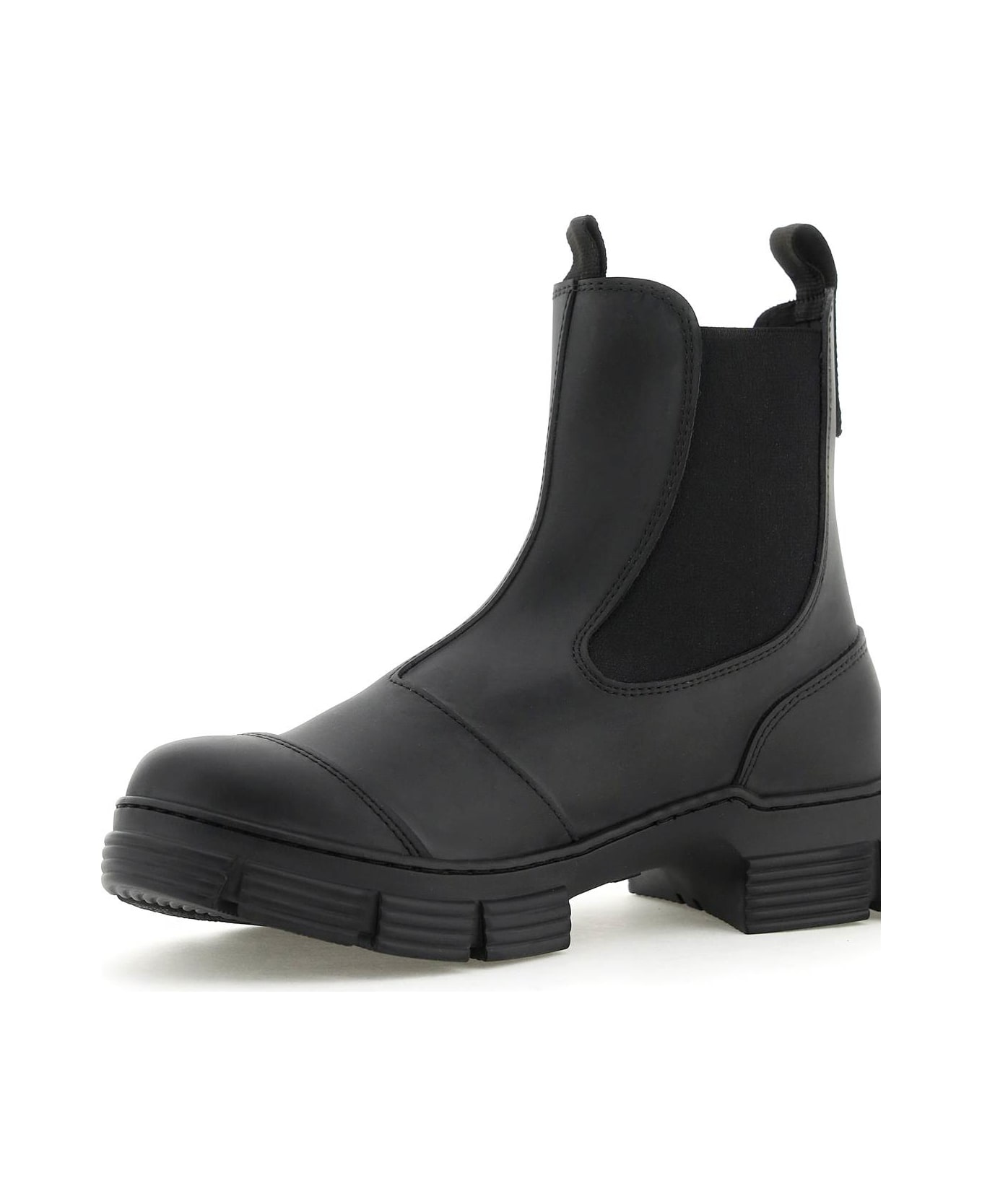 Ganni Recycled Rubber Chelsea Ankle Boots - Black