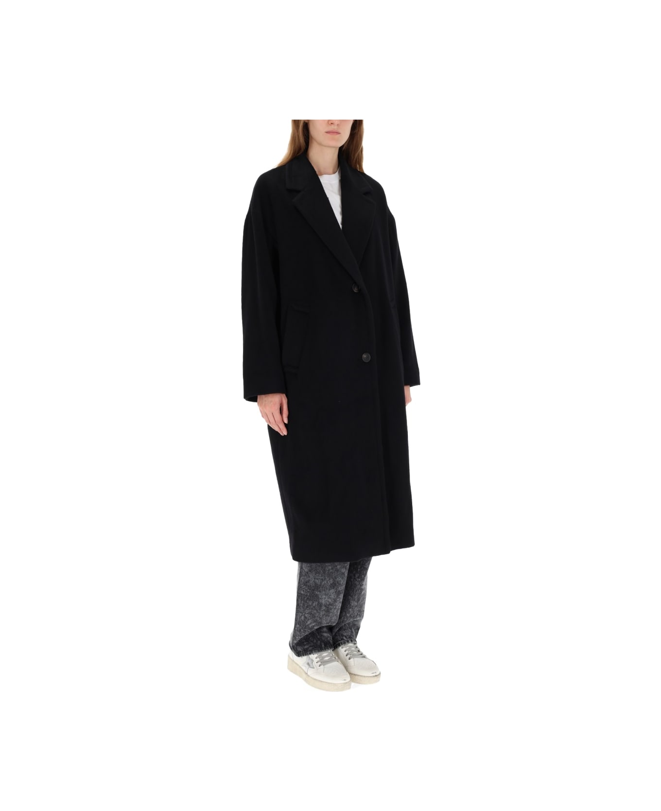 Golden Goose Single-breasted Coat "cocoon" - BLACK