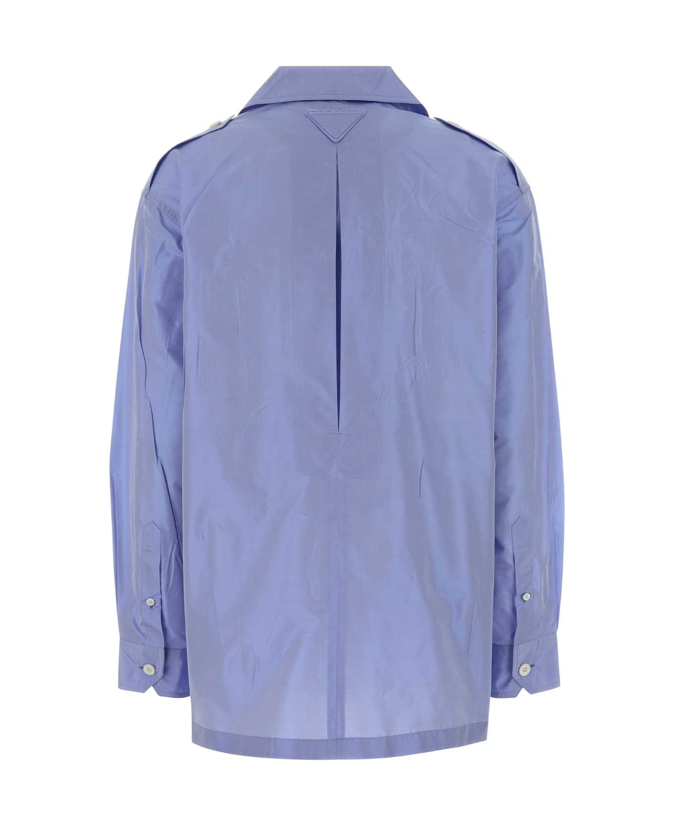 Prada Light-blue Taffeta Shirt - PERVINCA