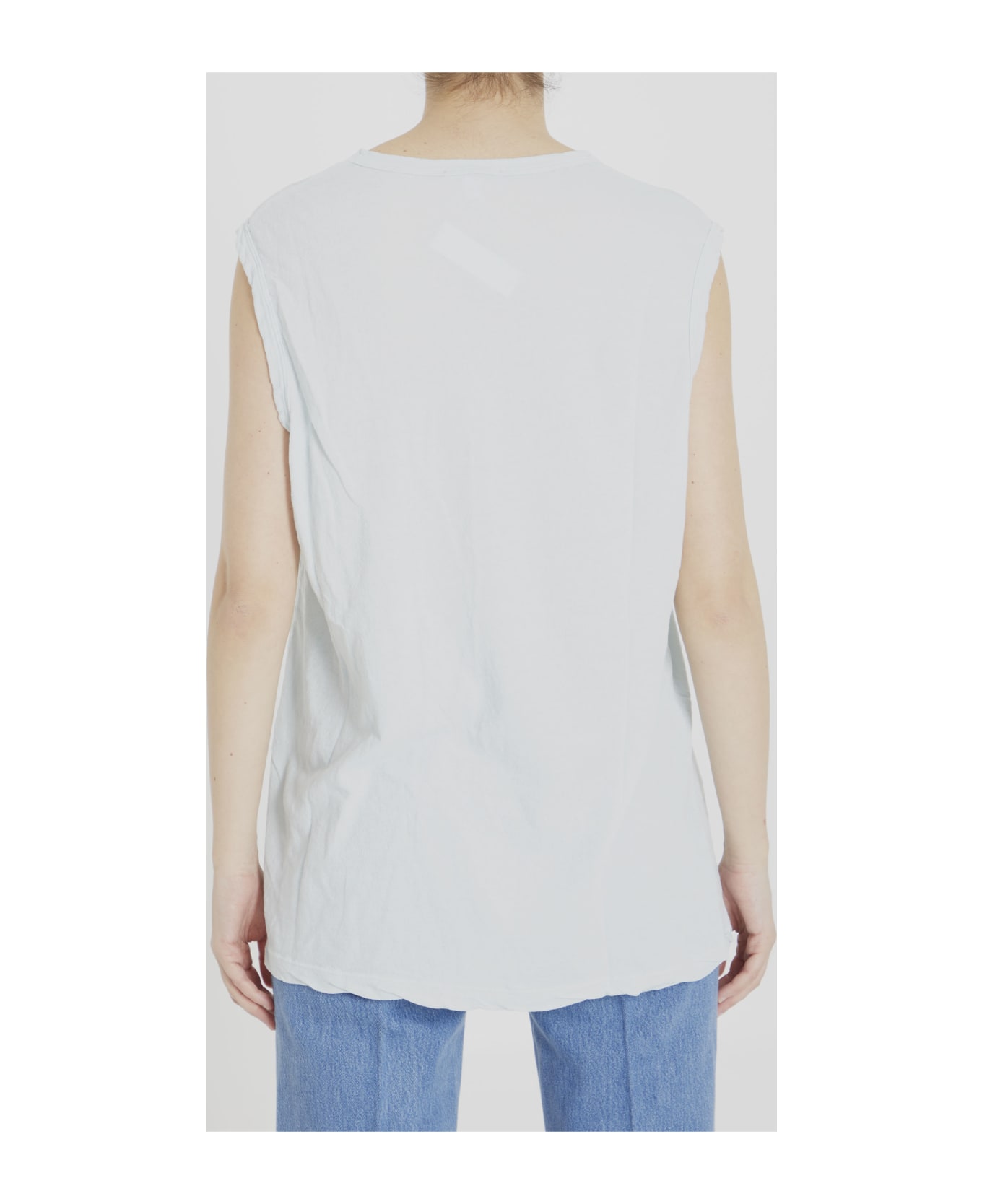 James Perse Cotton Sleeveless T-shirt - TURQUOISE タンクトップ