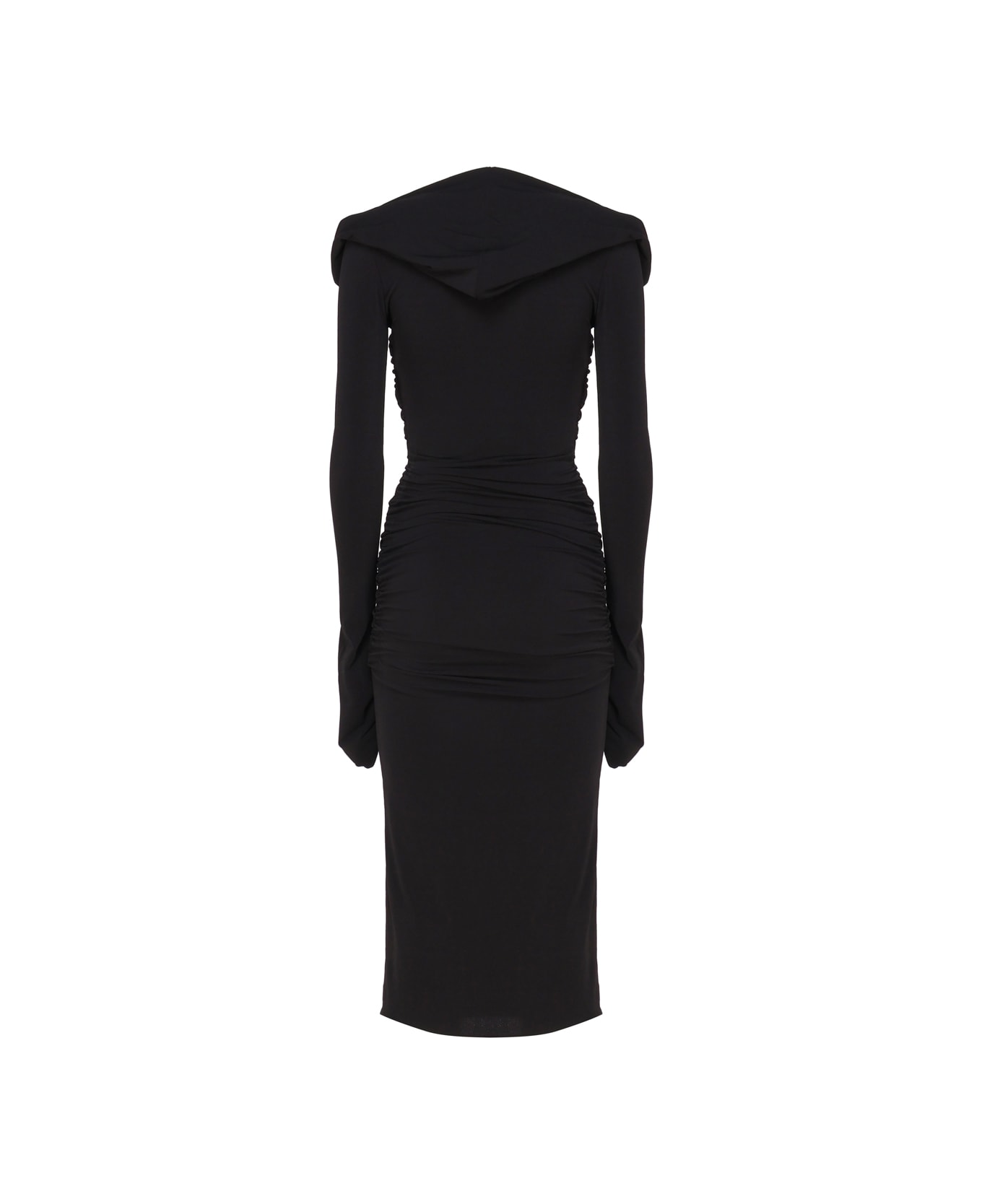 The Andamane Fitted Dress With Hood - Black
