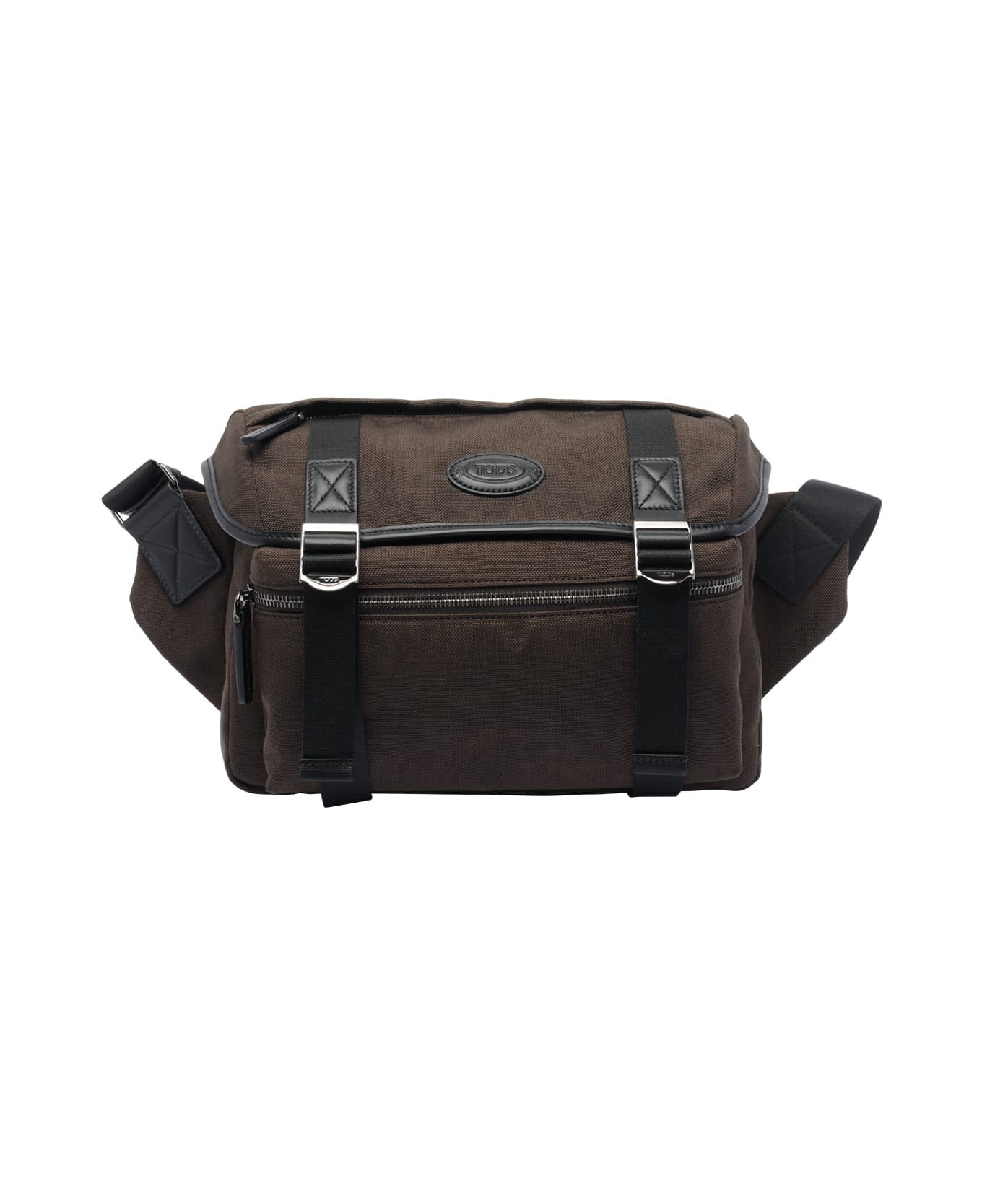 Tod
s Leather And Fabric Crossbody Bag - Brown
