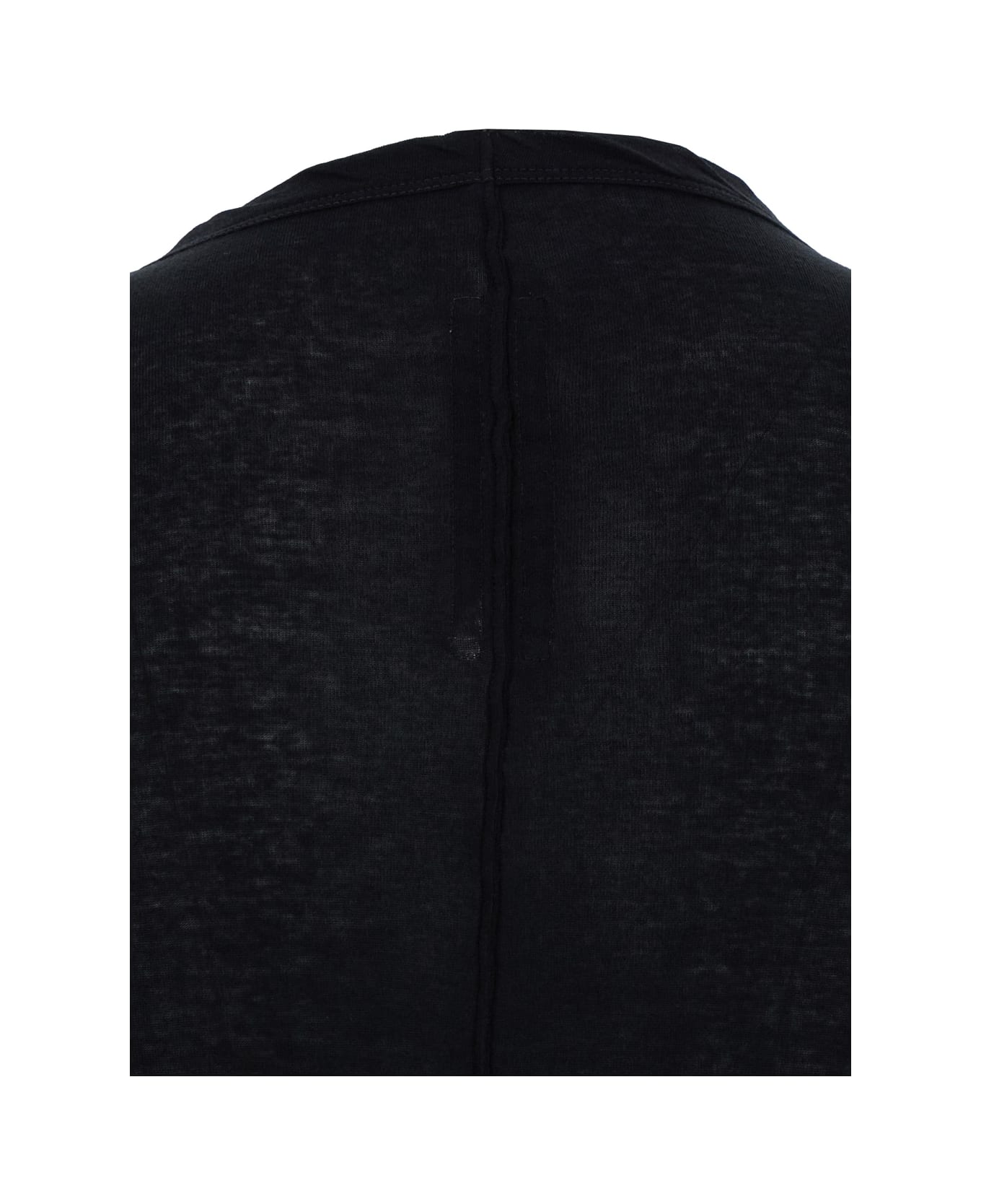 Rick Owens Black Long Sleeve Top In Semi Sheer Man - Black