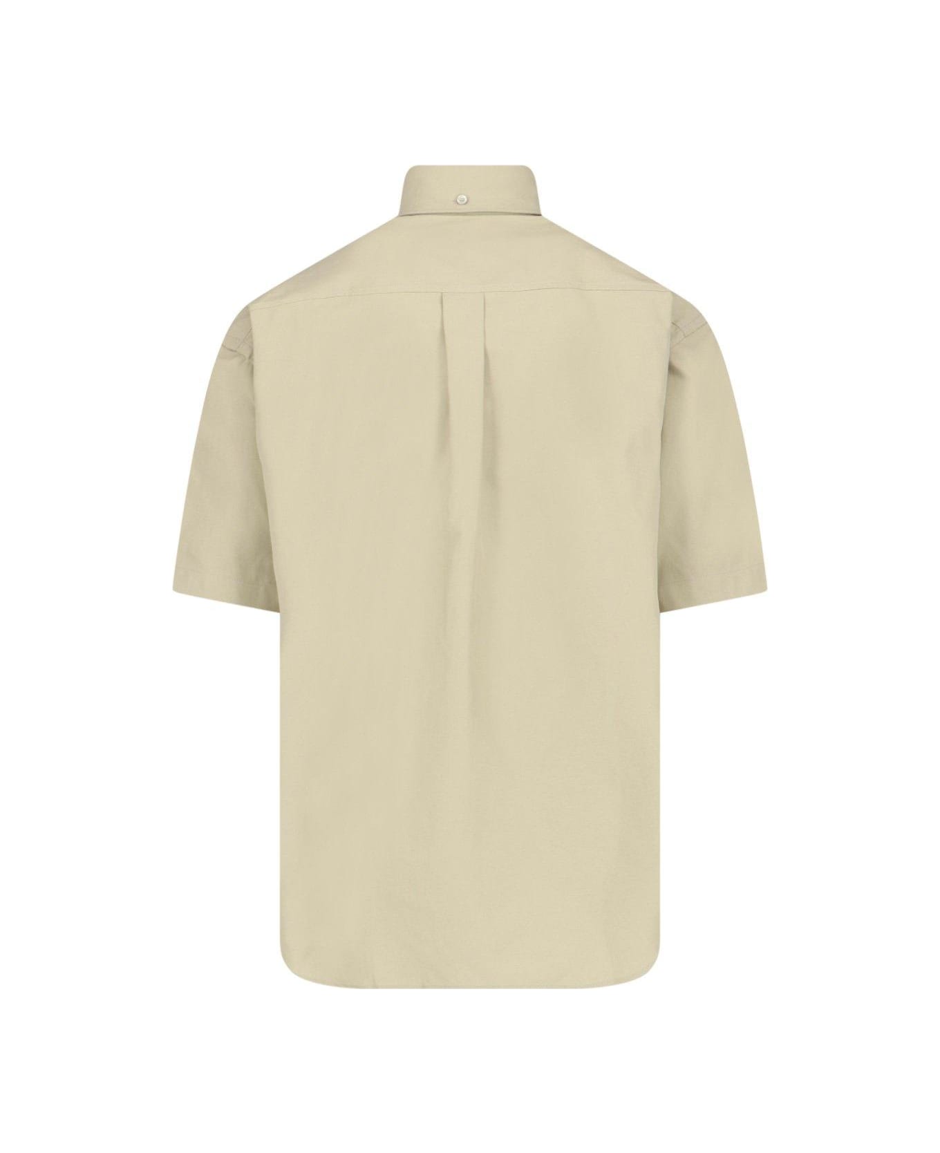 Burberry Logo-embroidered Short Sleeved Poplin Shirt - Green シャツ
