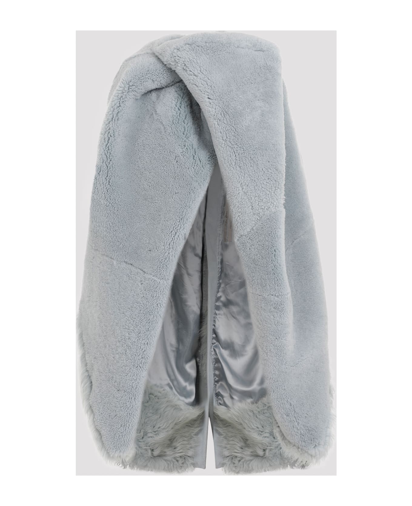 Rick Owens Short Masto Shearling Cape - Blue