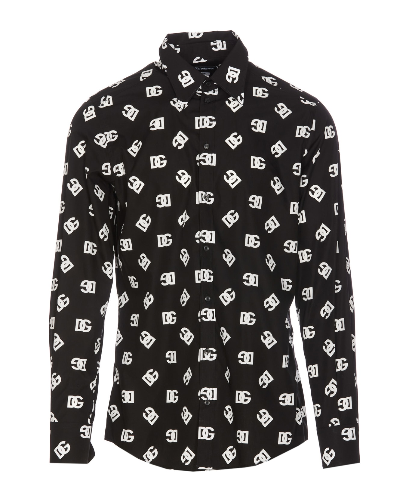 Dolce & Gabbana Dg Logo Print Martini Shirt - black シャツ