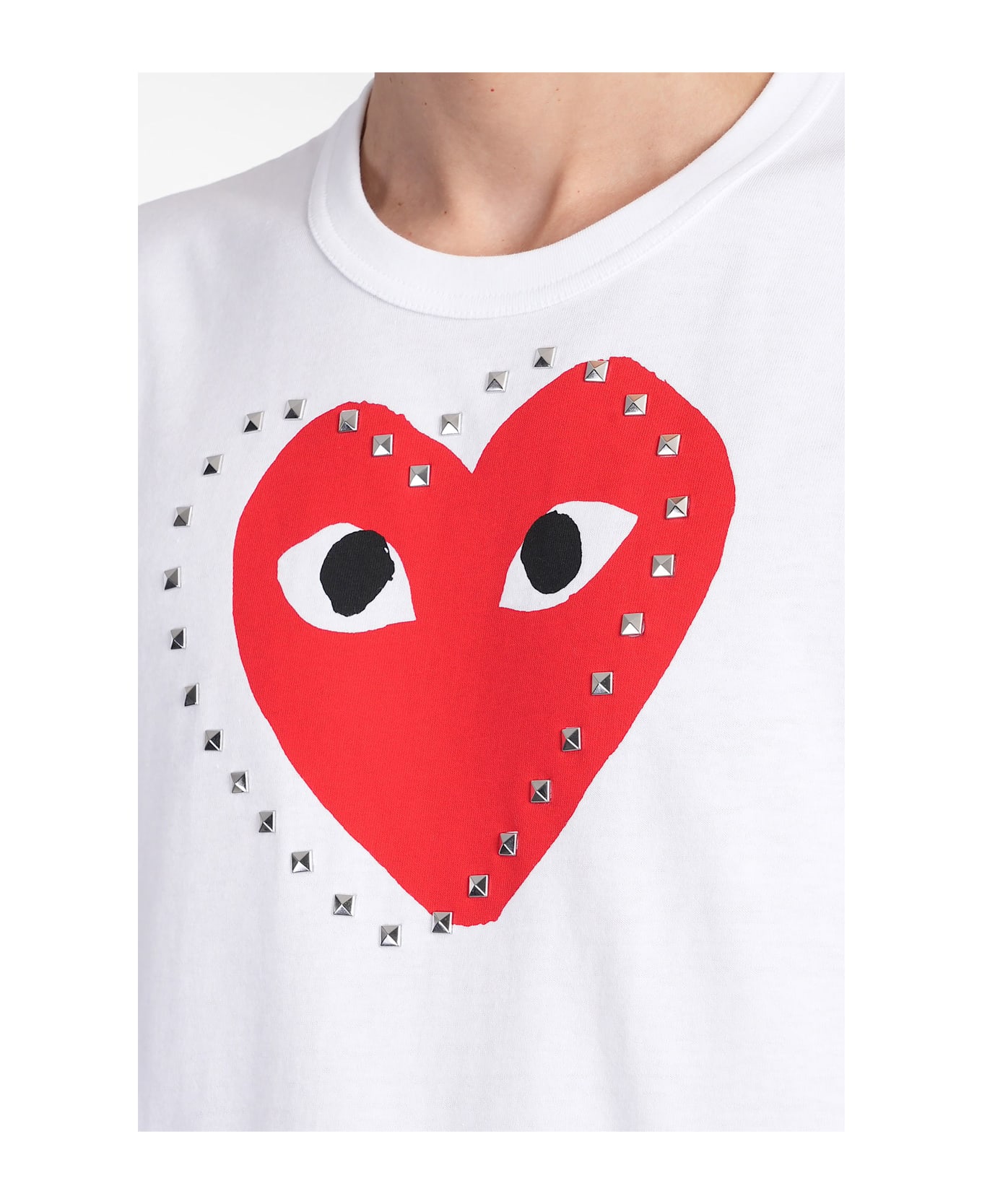 Comme des Garçons Play T-shirt In White Cotton - white