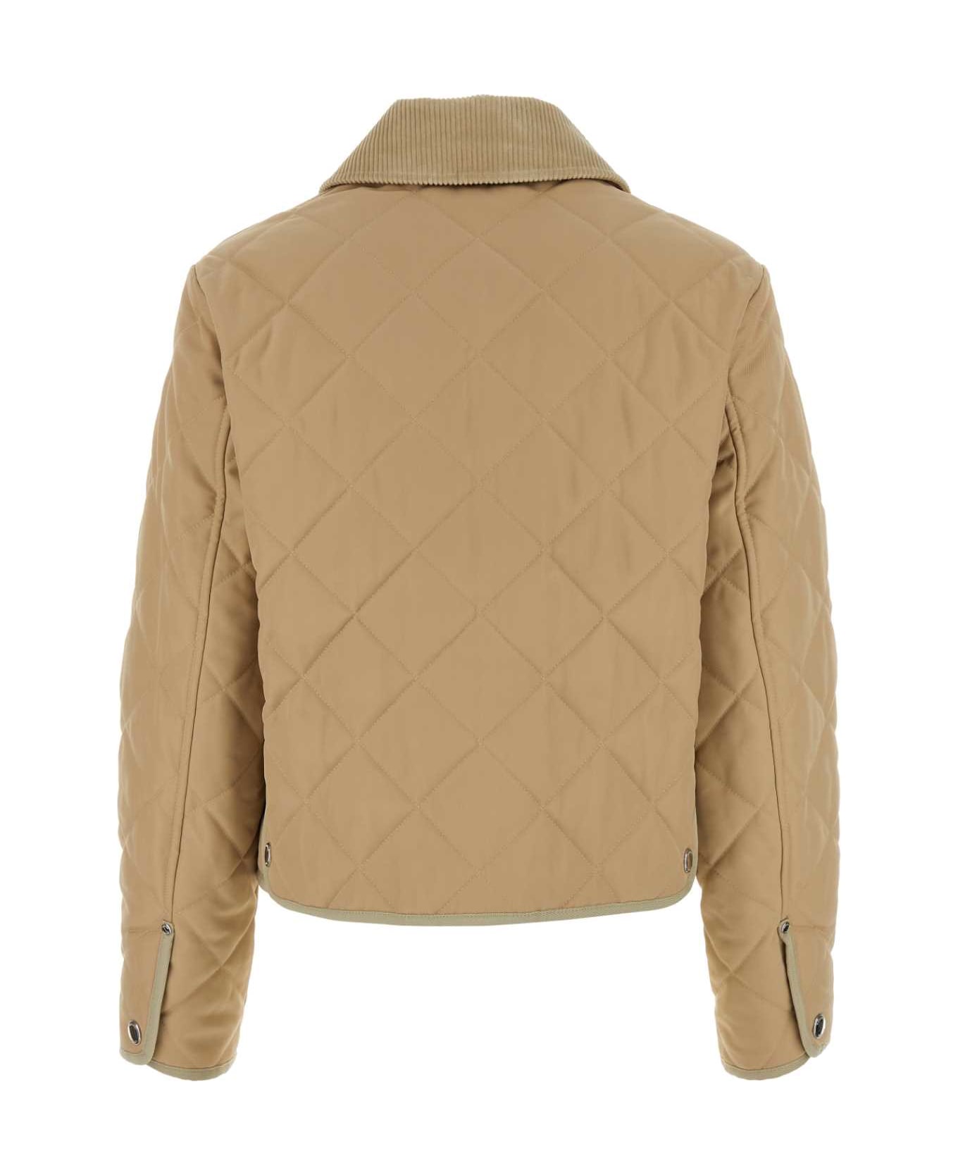 Burberry Beige Polyester Padded Jacket - SOFTFAWN