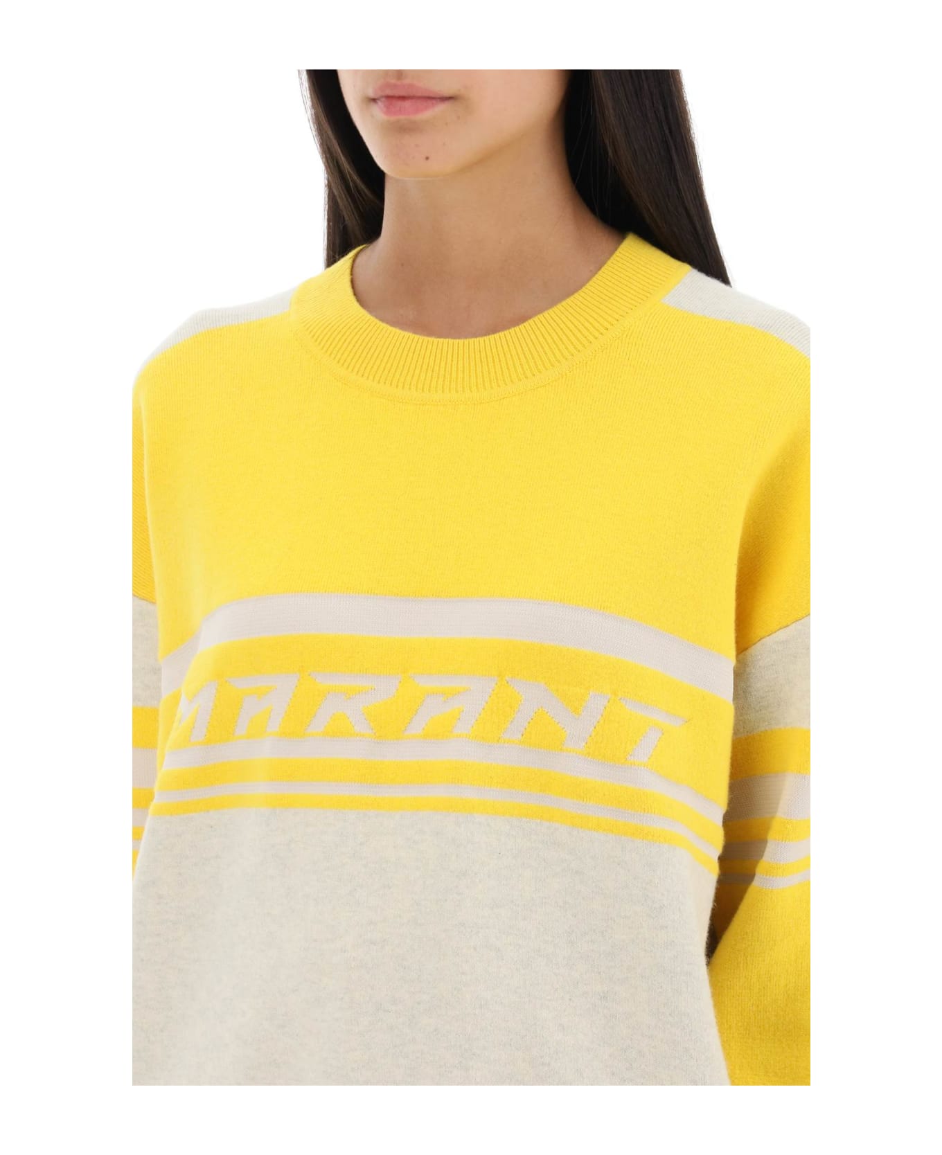 Marant Étoile 'callie' Jacquard Logo Sweater - SUNSHINE (Grey)