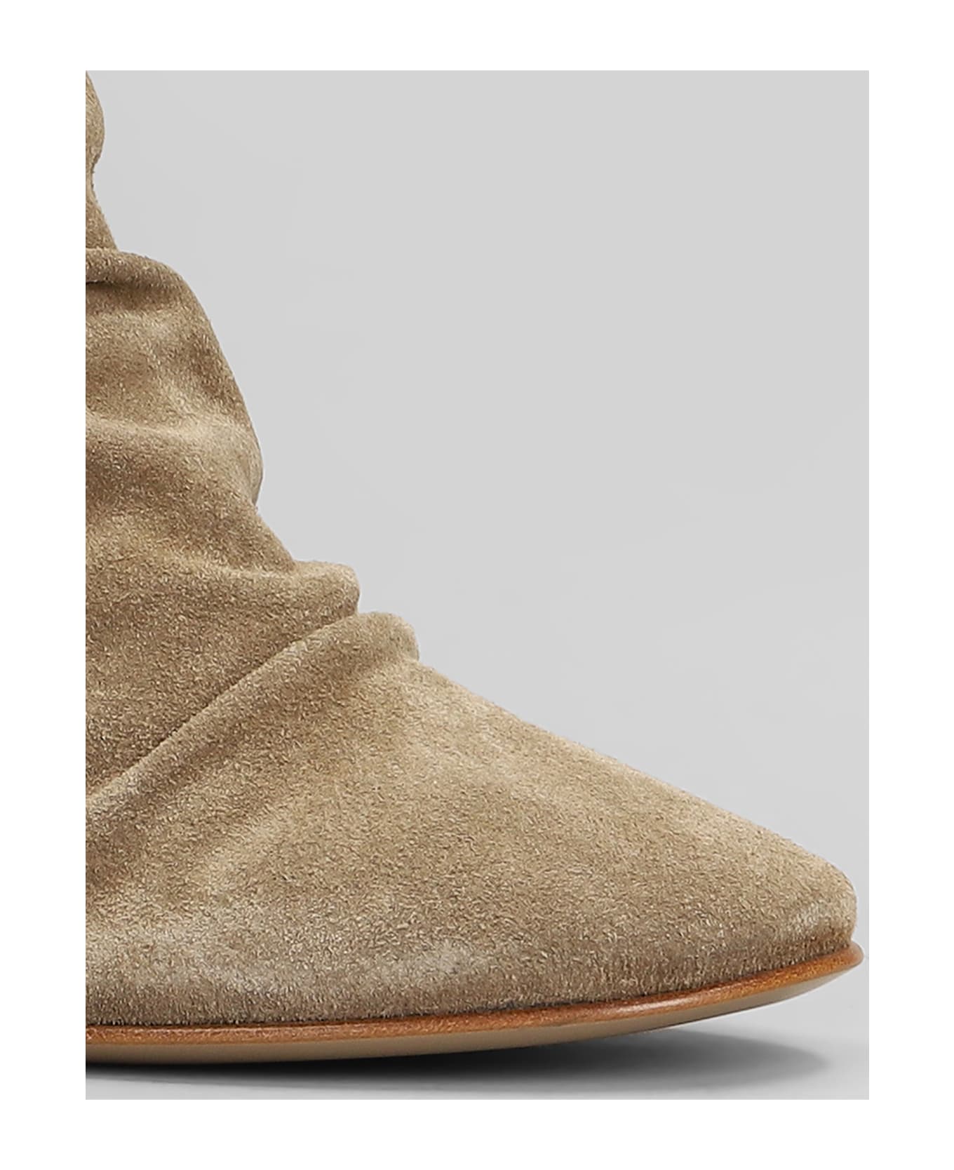 Elena Iachi High Heels Ankle Boots In Camel Suede - Camel