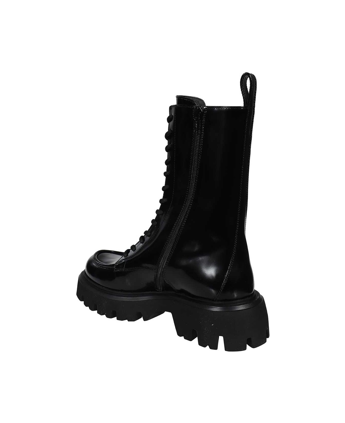 MSGM Leather Boots - black