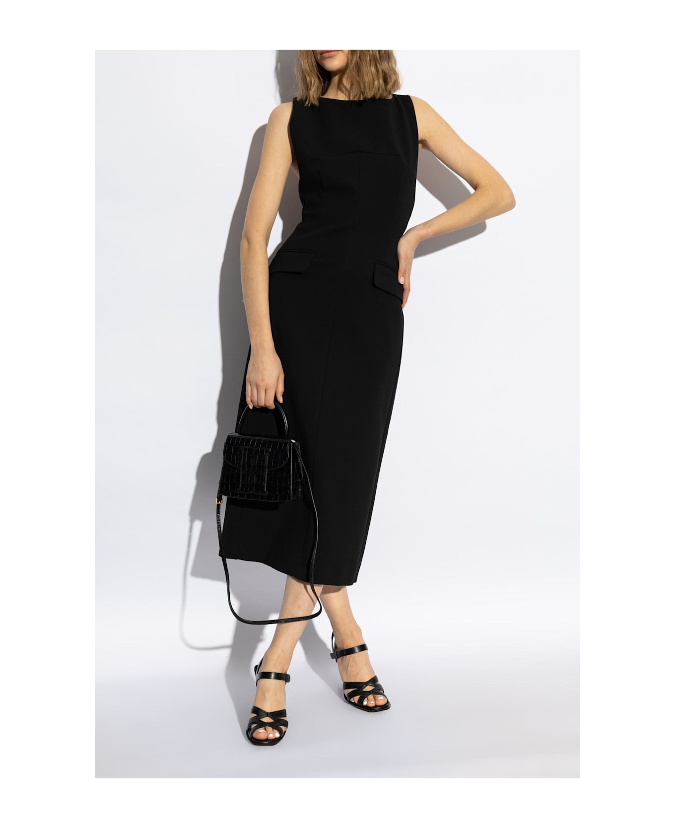 Max Mara Double High Heeled Sandals - Black
